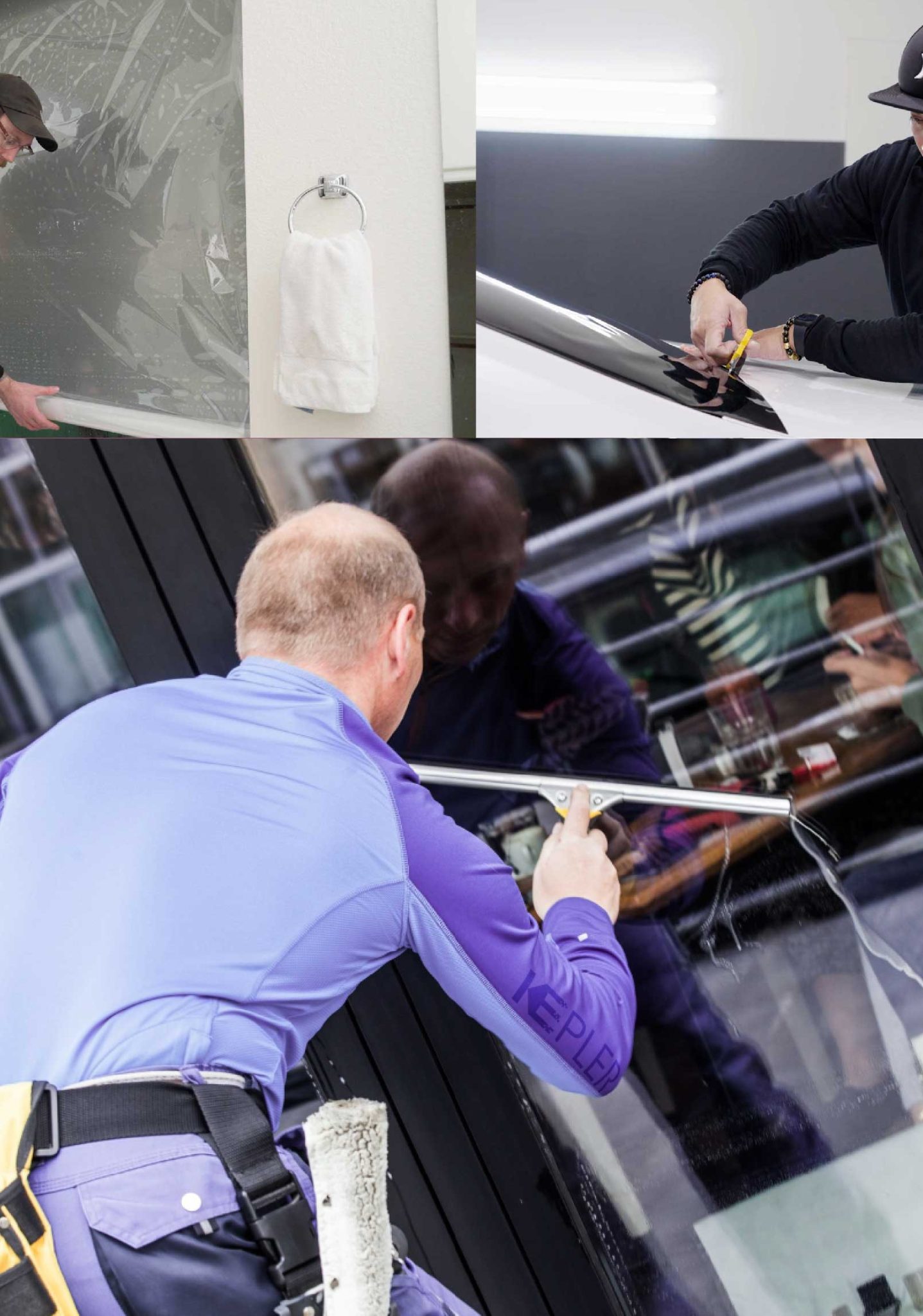 Kepler Professional Applying Anti-Graffiti Window Film to a San Fernando Shop Front