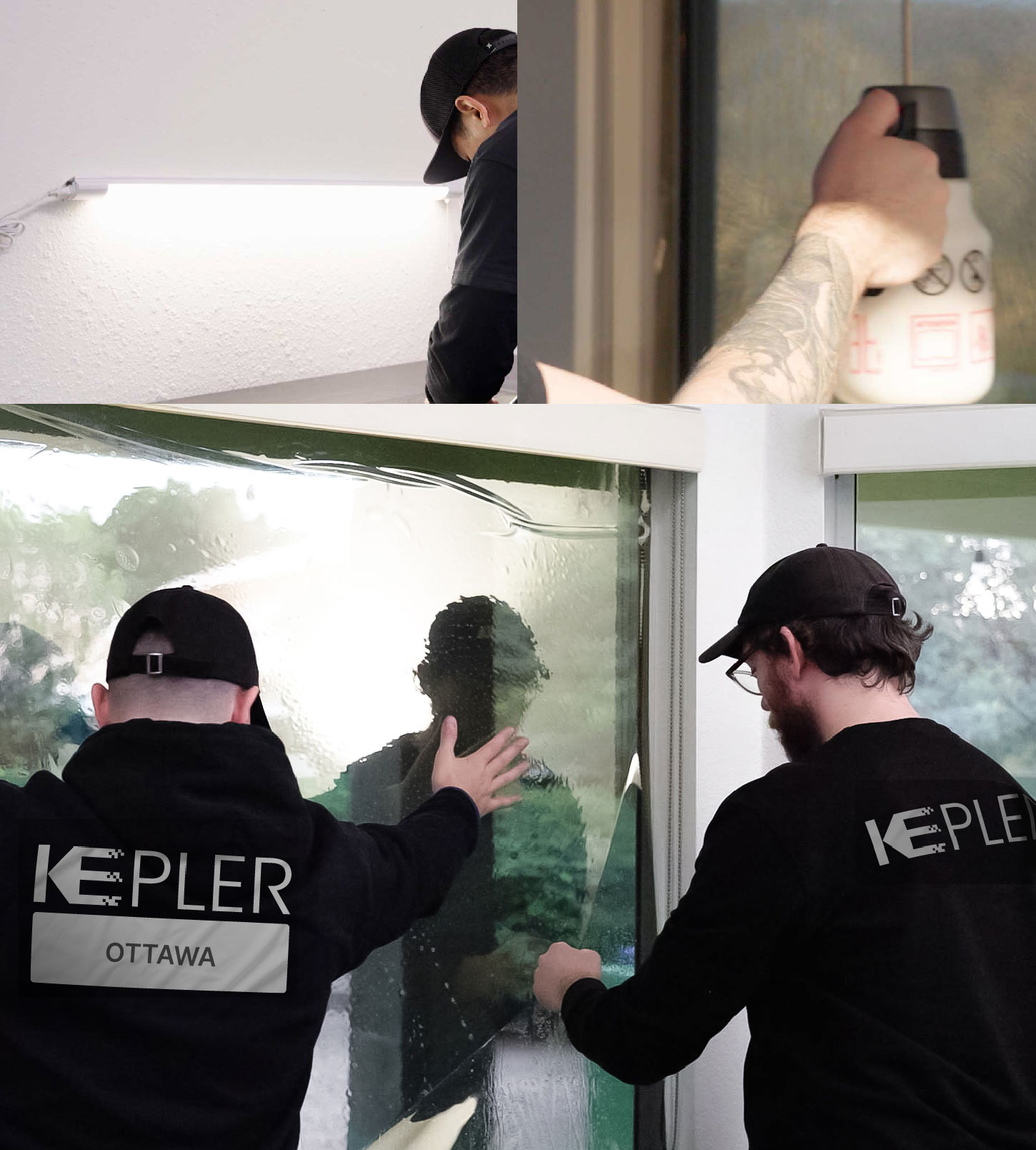 Kepler Technician Applying High-tech Window Tint to Home in Ottawa