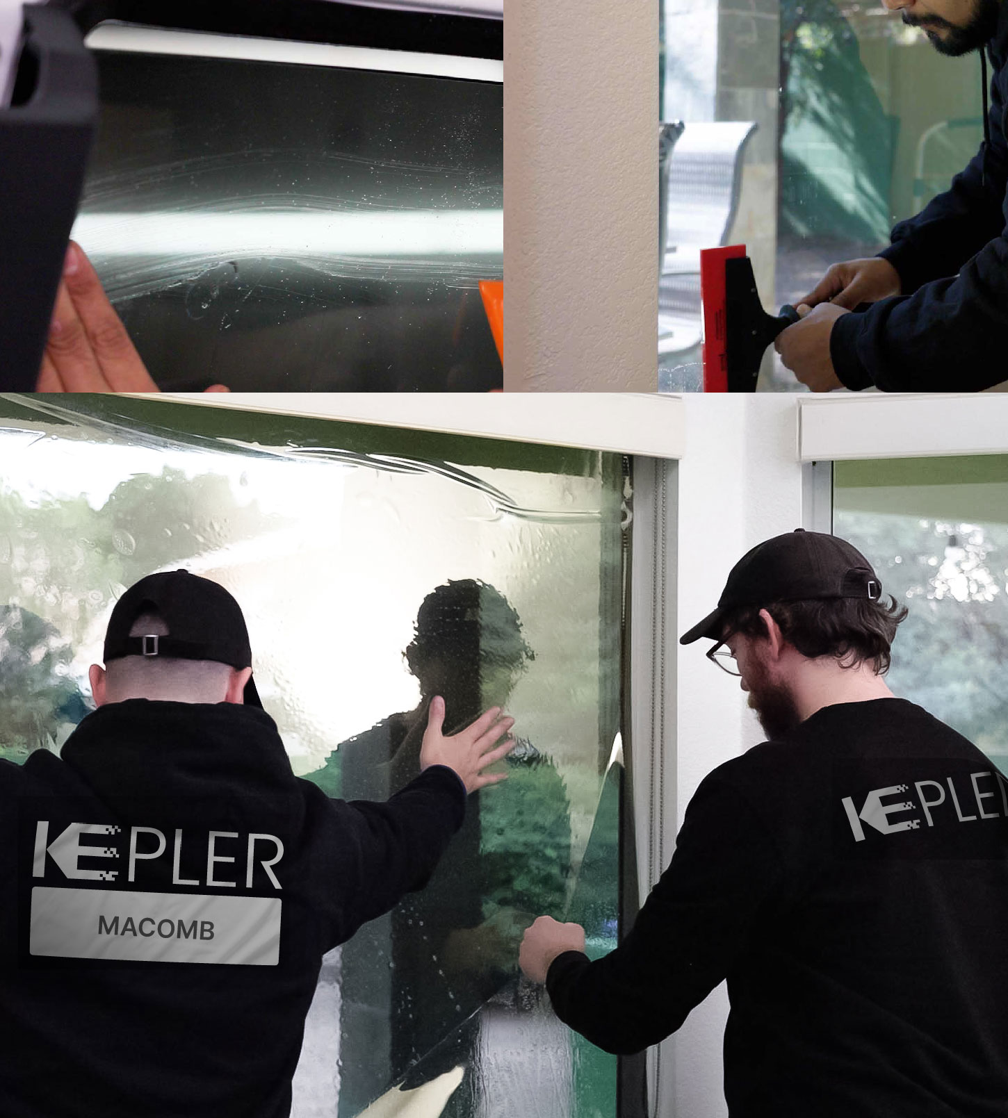 Kepler Technician Installing Ceramic Window Tint to Home in Macomb
