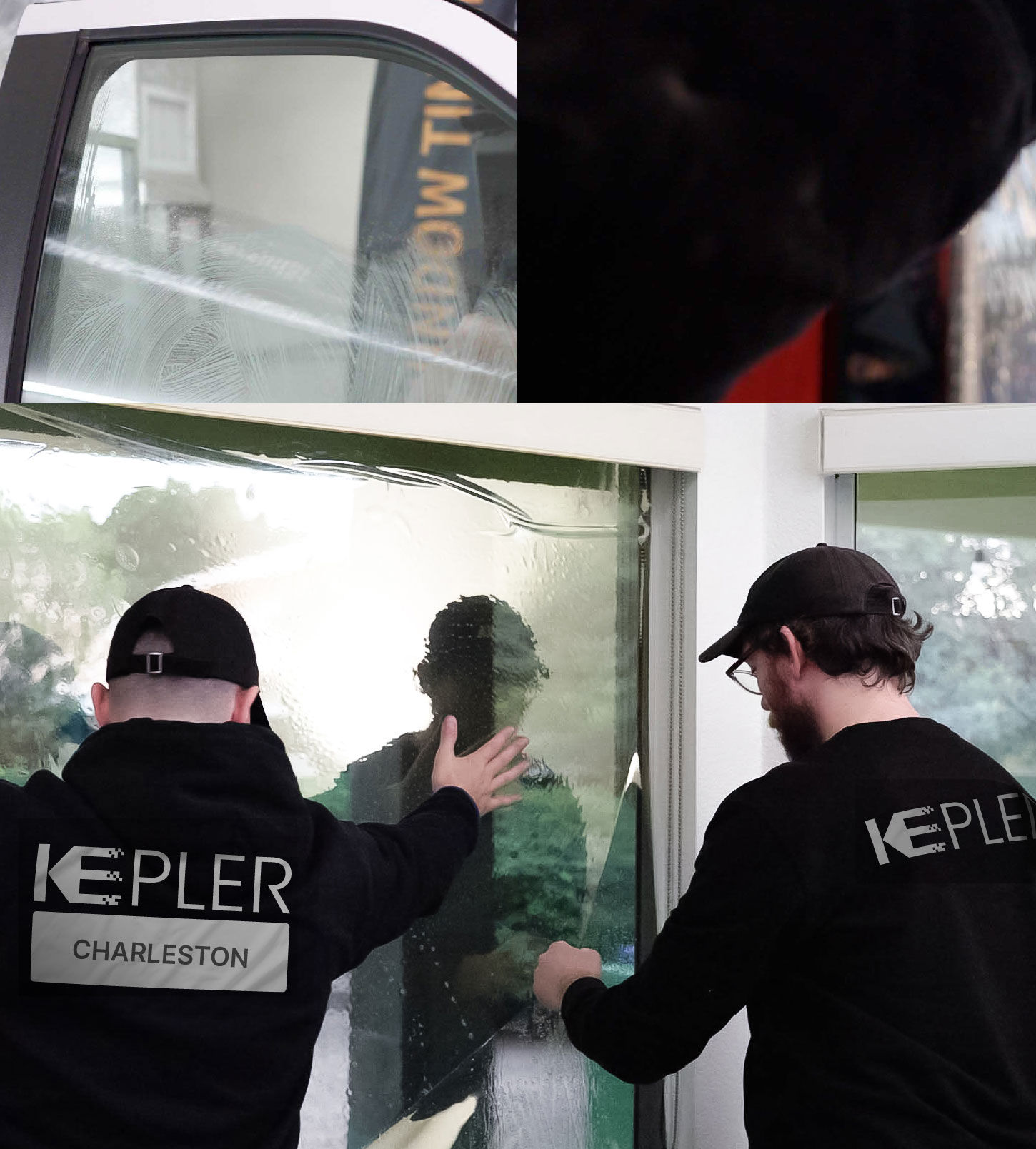 Kepler Technician Fitting Ceramic Window Tint to Home in Charleston