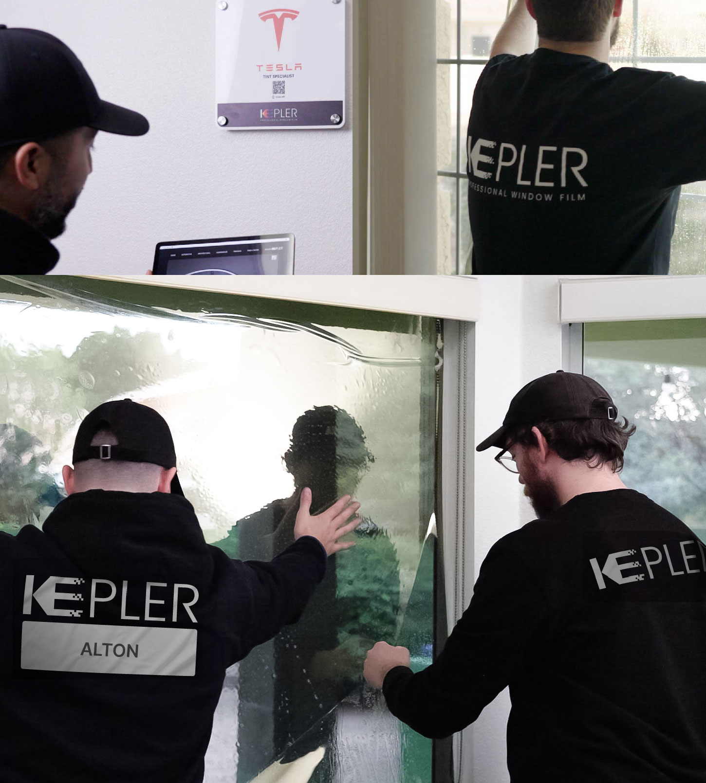 Kepler Technician Fitting Advanced Window Tint to Home in Alton