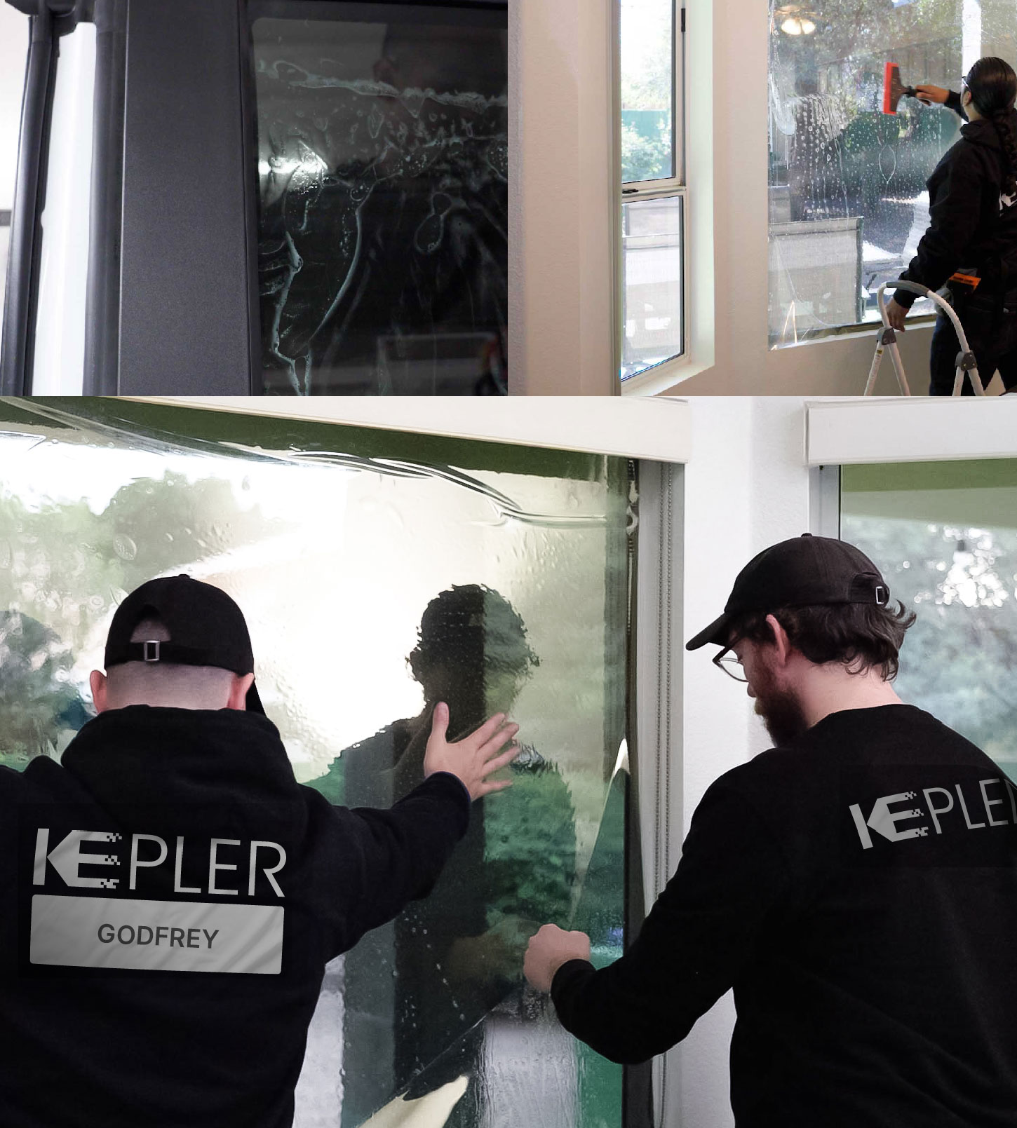 Kepler Technician Fitting Ceramic Window Tint to Home in Godfrey