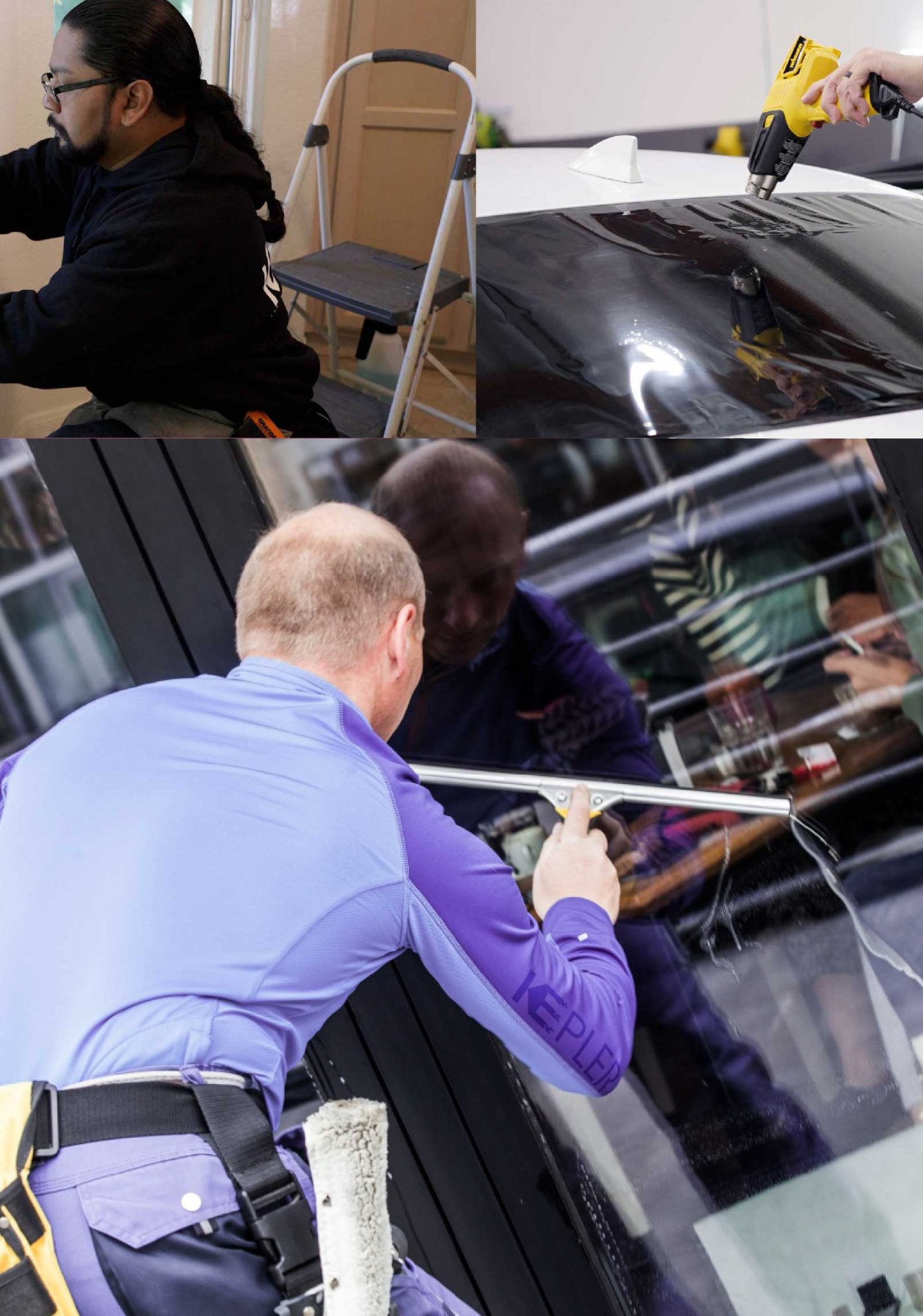 Kepler Expert Applying Anti-Graffiti Window Film to a El Monte Shop Front