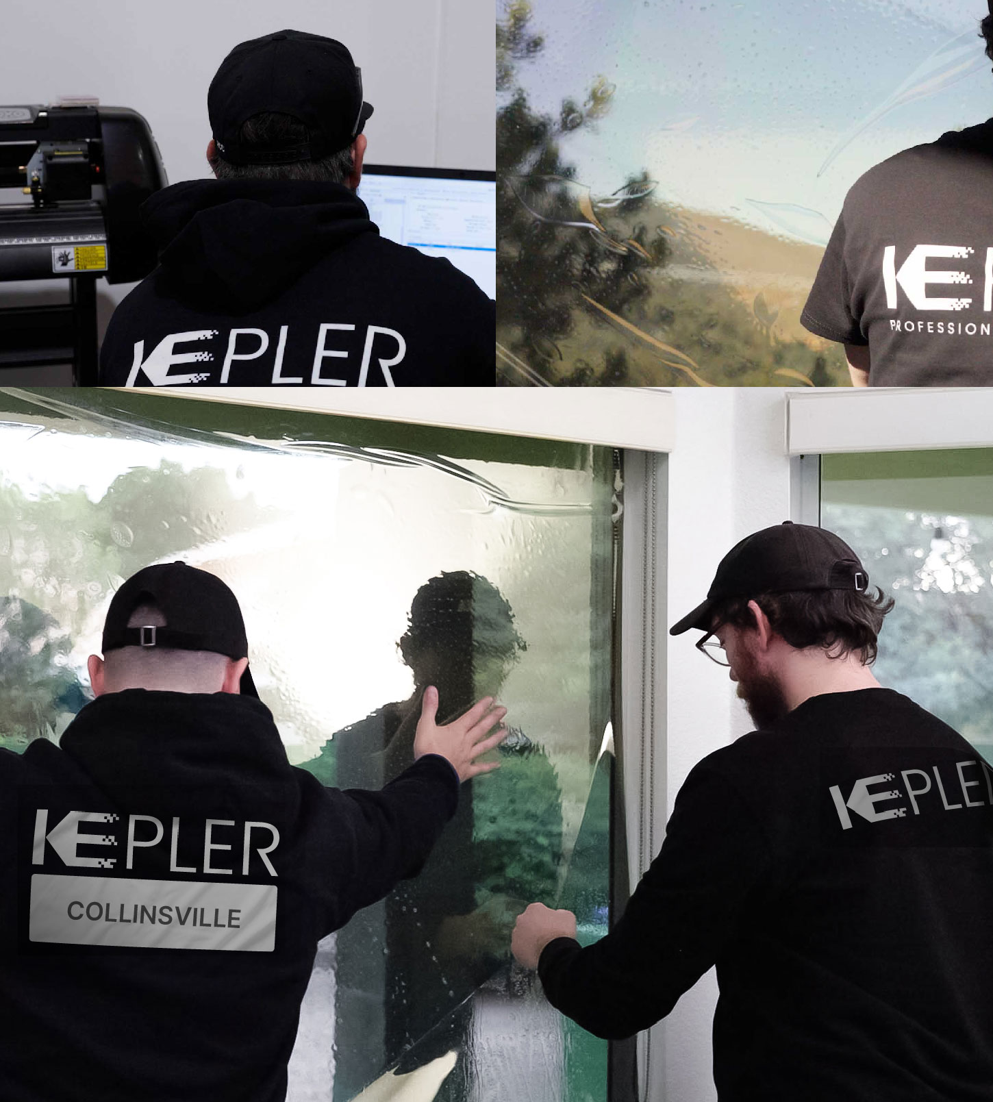 Kepler Technician Fitting High-tech Window Tint to Home in Collinsville
