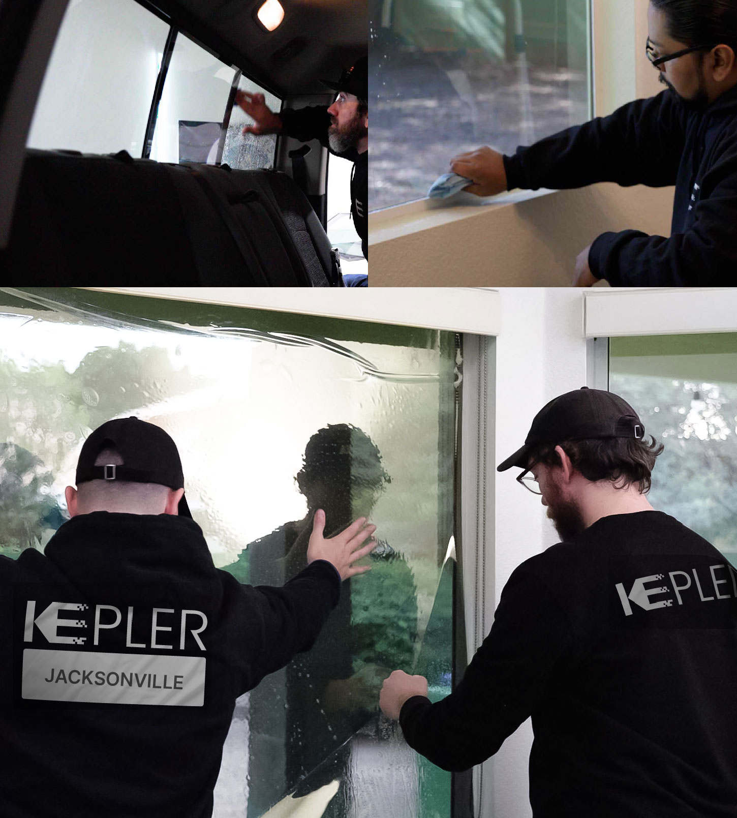Kepler Technician Installing High-tech Window Tint to Home in Jacksonville