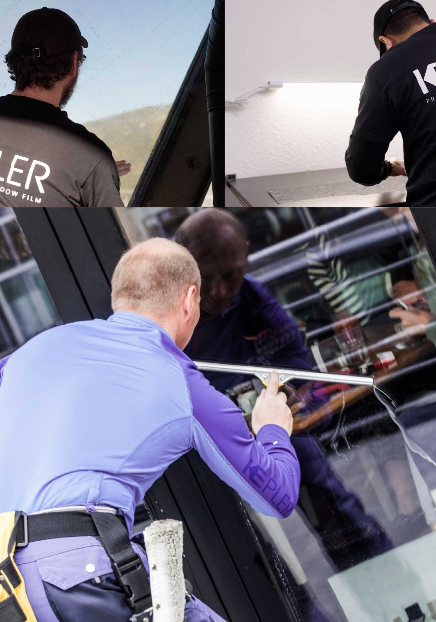 Kepler Expert Applying Anti-Graffiti Window Film to a Monterey Park Shop Front