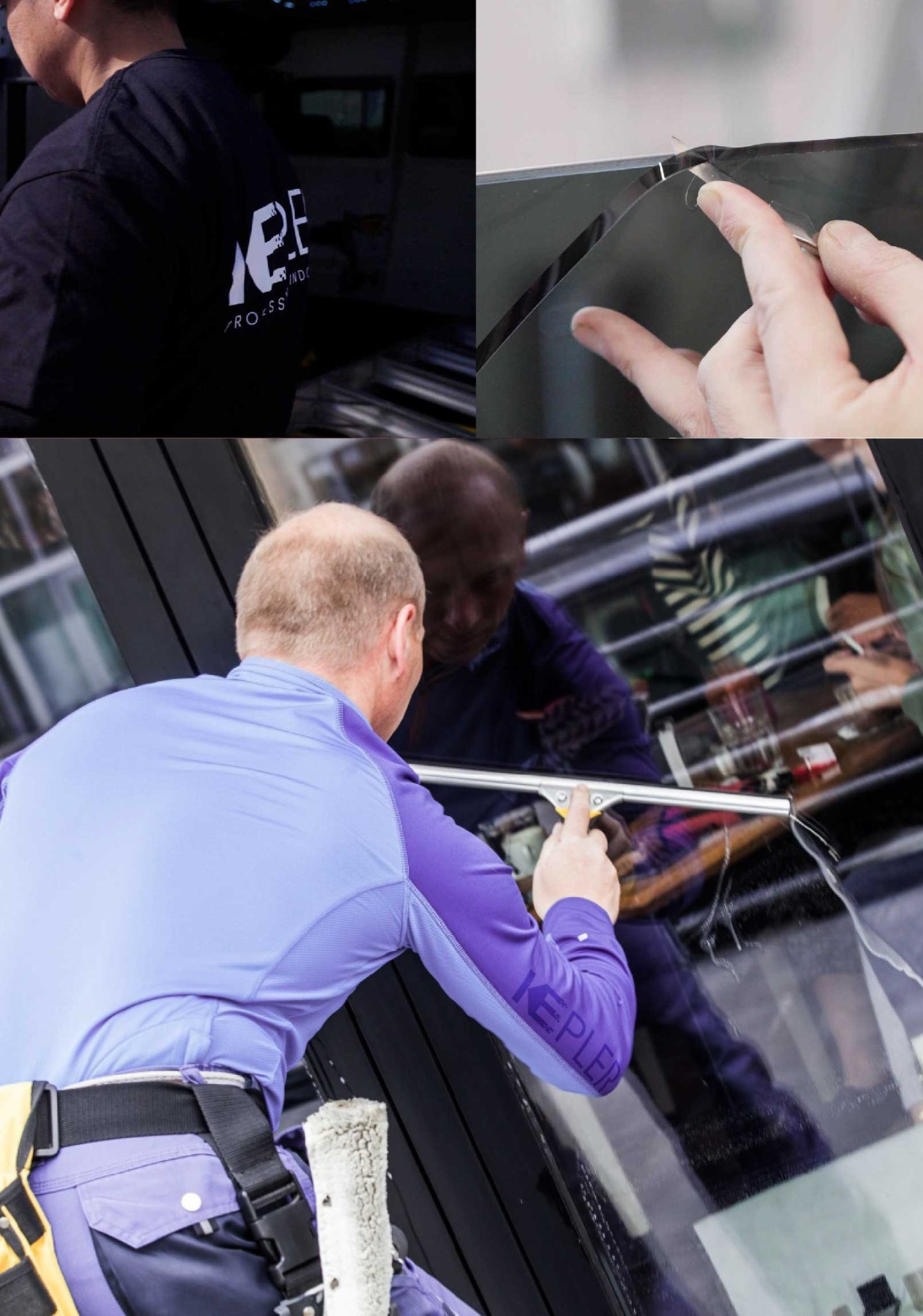 Kepler Professional Applying Anti-Graffiti Window Film to a Ontario Shop Front