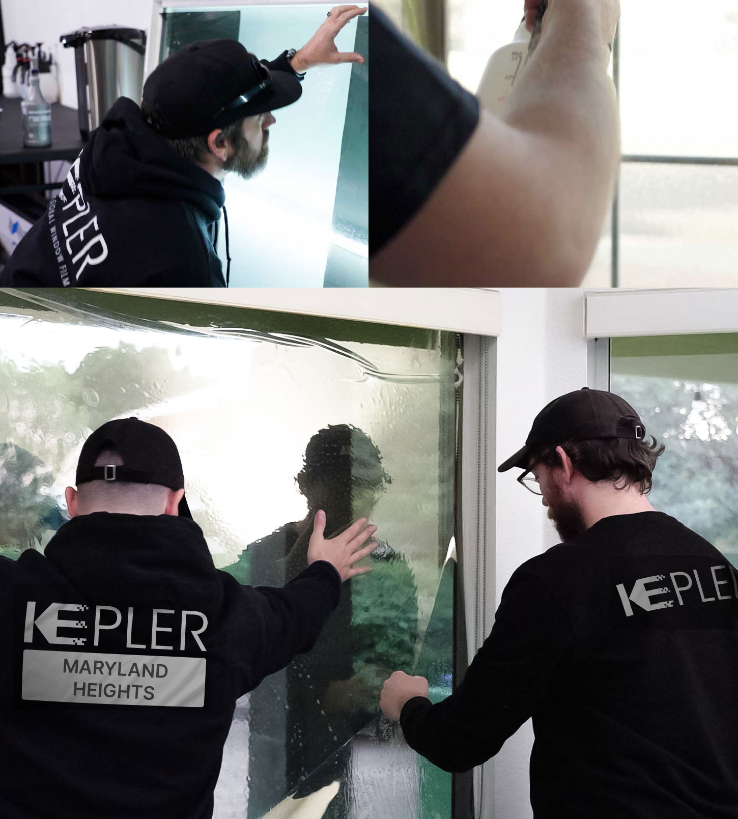 Expert Technician Fitting Ceramic Window Tint to Home in Maryland Heights