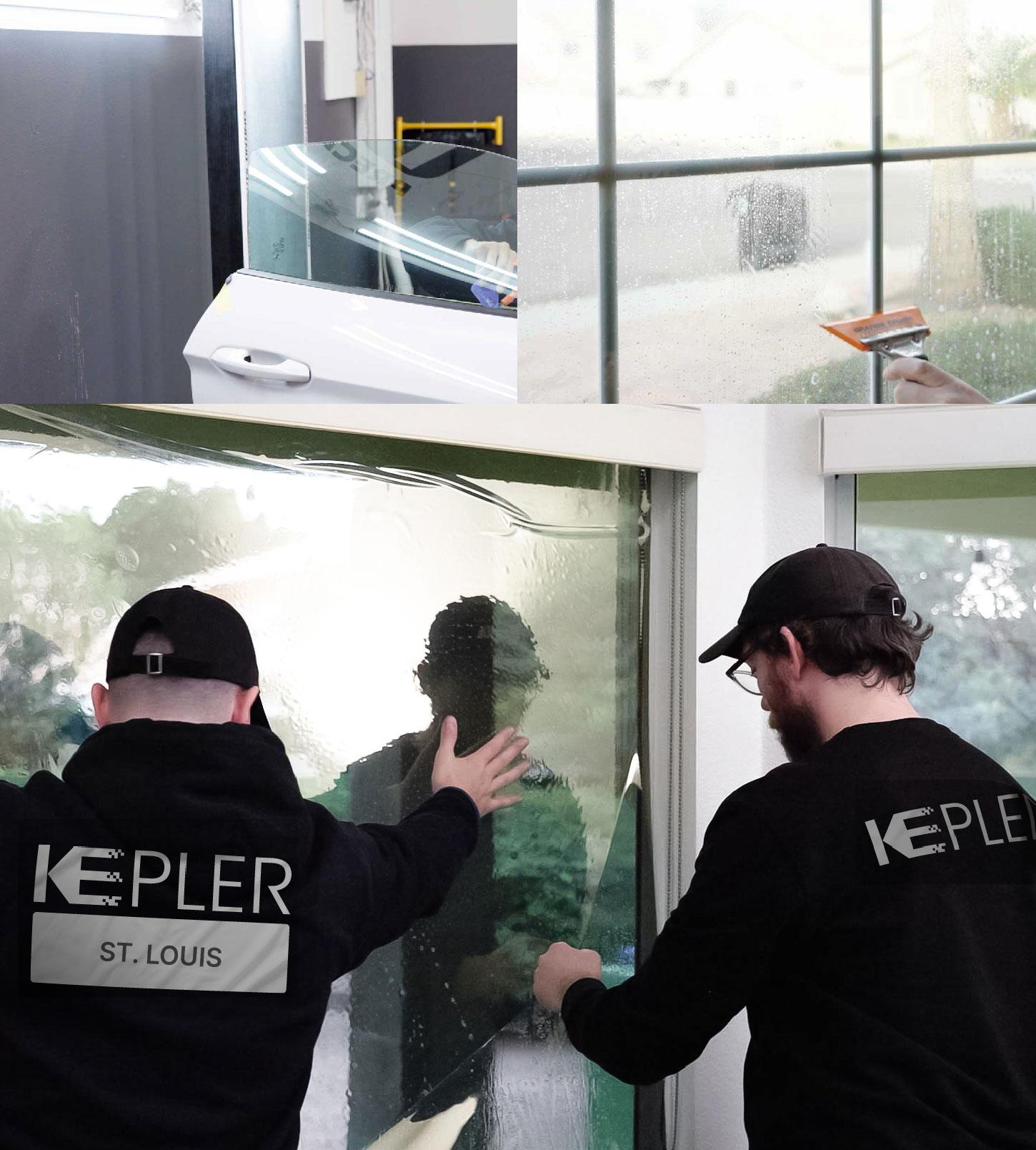 Expert Technician Installing Advanced Window Tint to Home in St. Louis