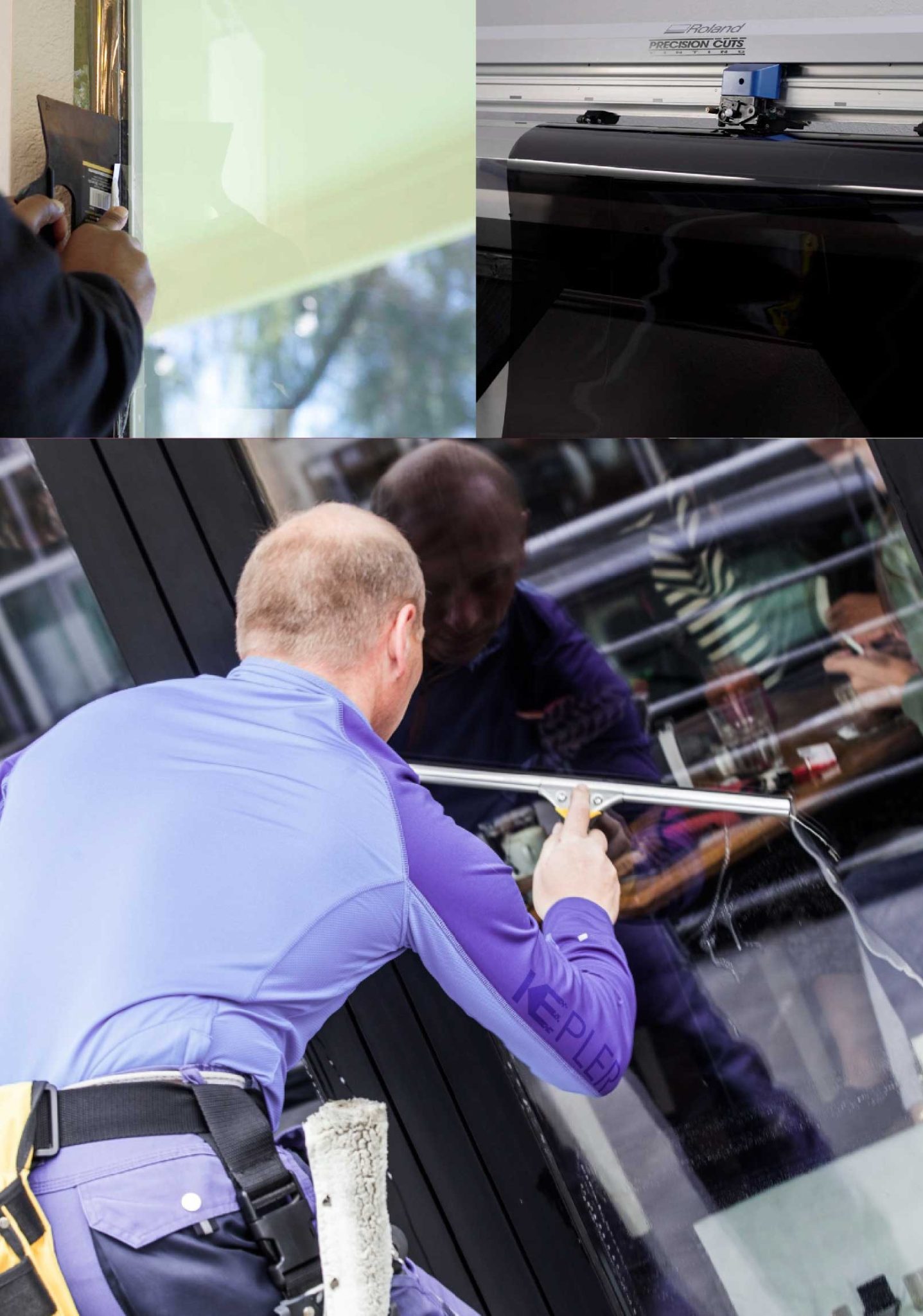 Kepler Skilled Applying Anti-Graffiti Window Film to a La Mesa Shop Front