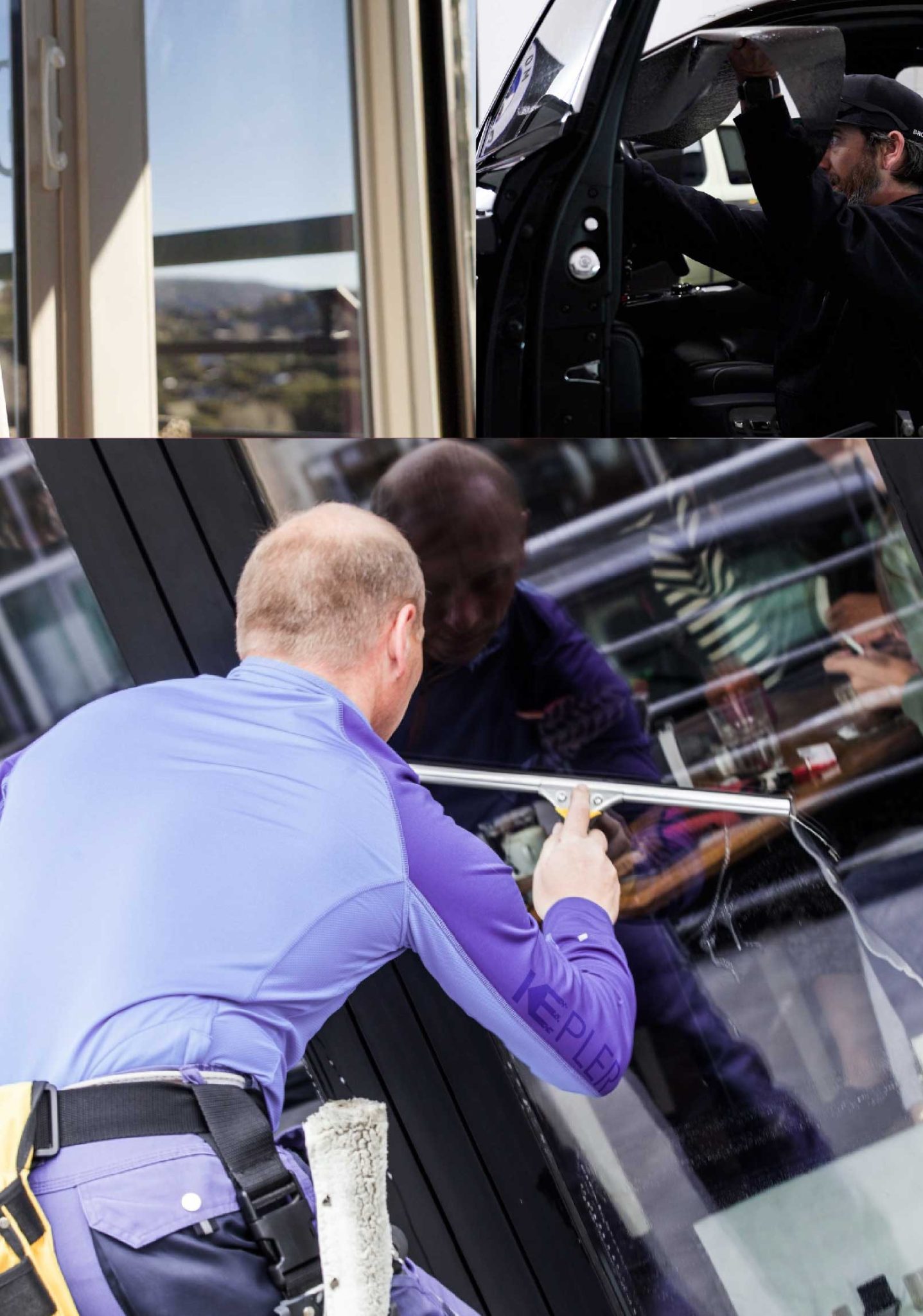 Kepler Professional Applying Anti-Graffiti Window Film to a National City Shop Front
