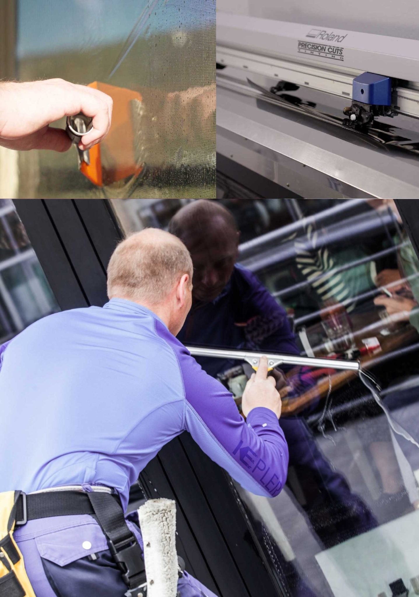 Kepler Expert Applying Anti-Graffiti Window Film to a El Cajon Shop Front