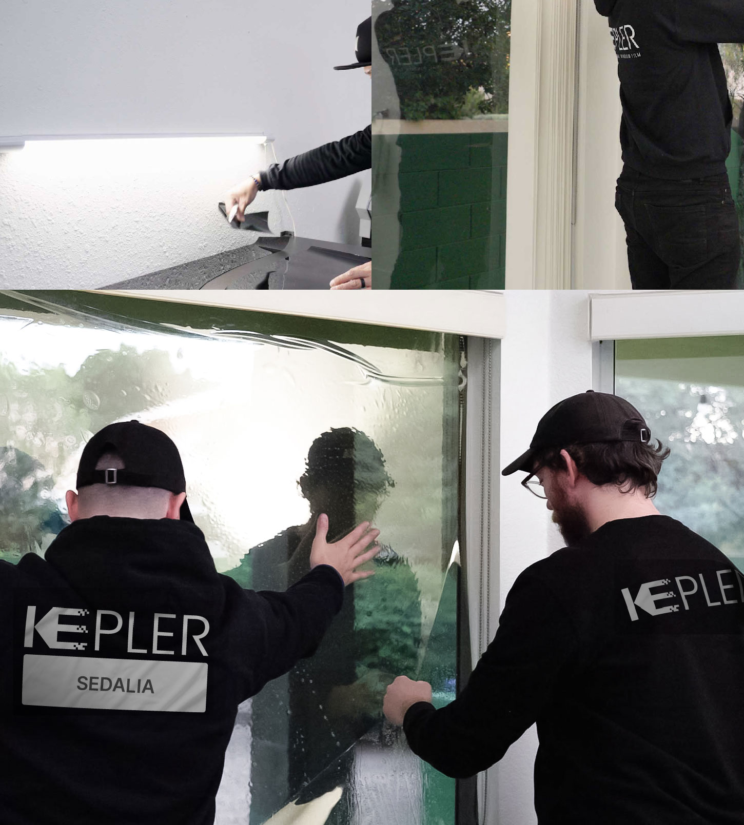 Expert Technician Installing High-tech Window Tint to Home in Sedalia
