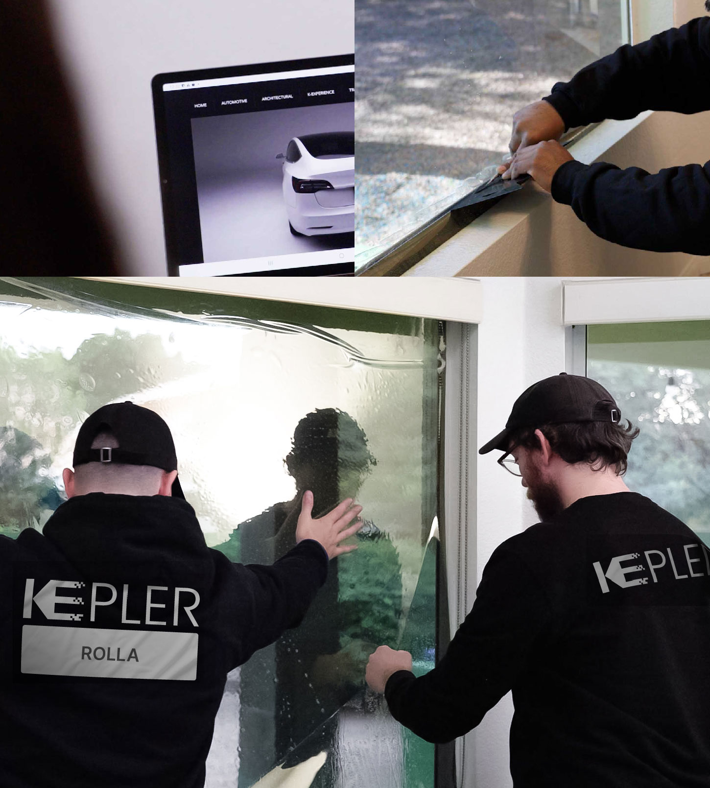 Kepler Technician Applying Advanced Window Tint to Home in Rolla