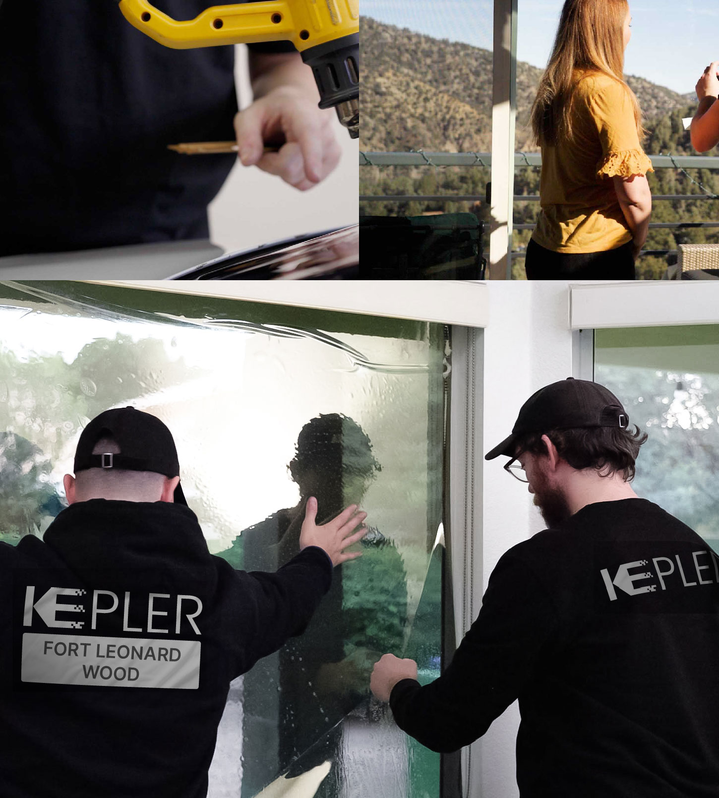 Kepler Technician Applying Advanced Window Tint to Home in Fort Leonard Wood