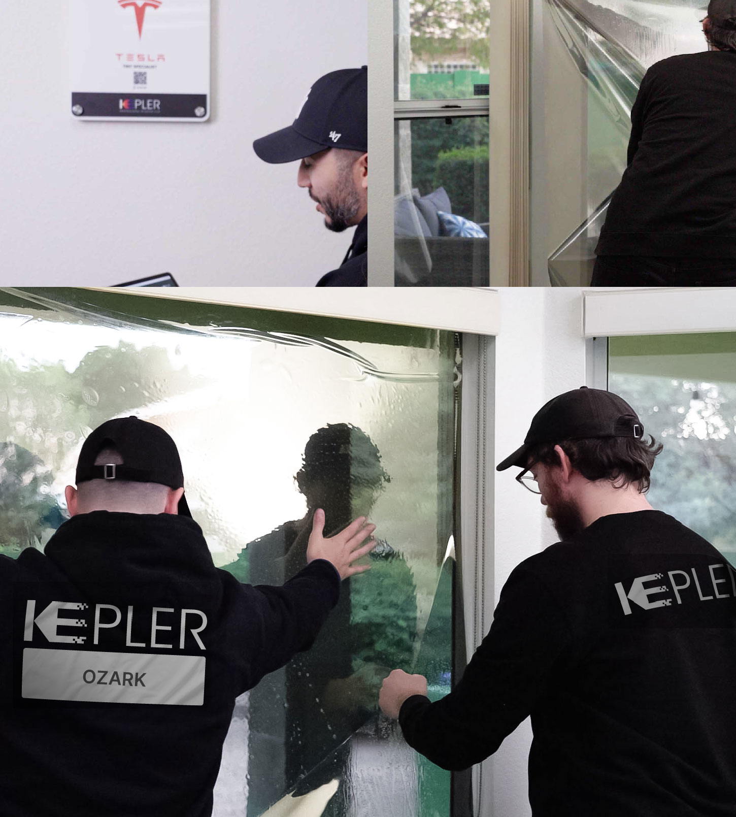 Kepler Technician Fitting Ceramic Window Tint to Home in Ozark