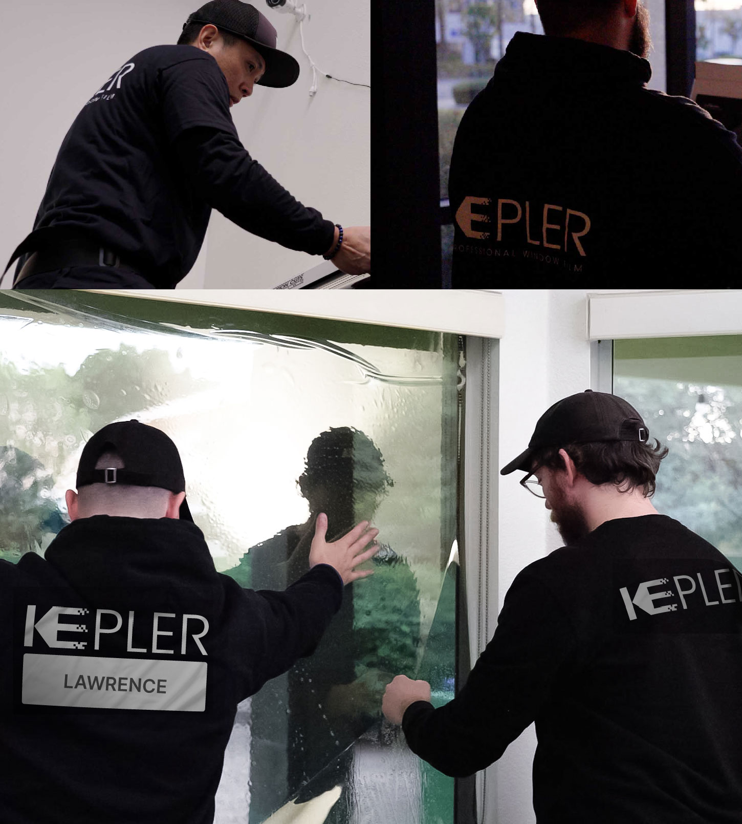 Kepler Technician Installing Advanced Window Tint to Home in Lawrence