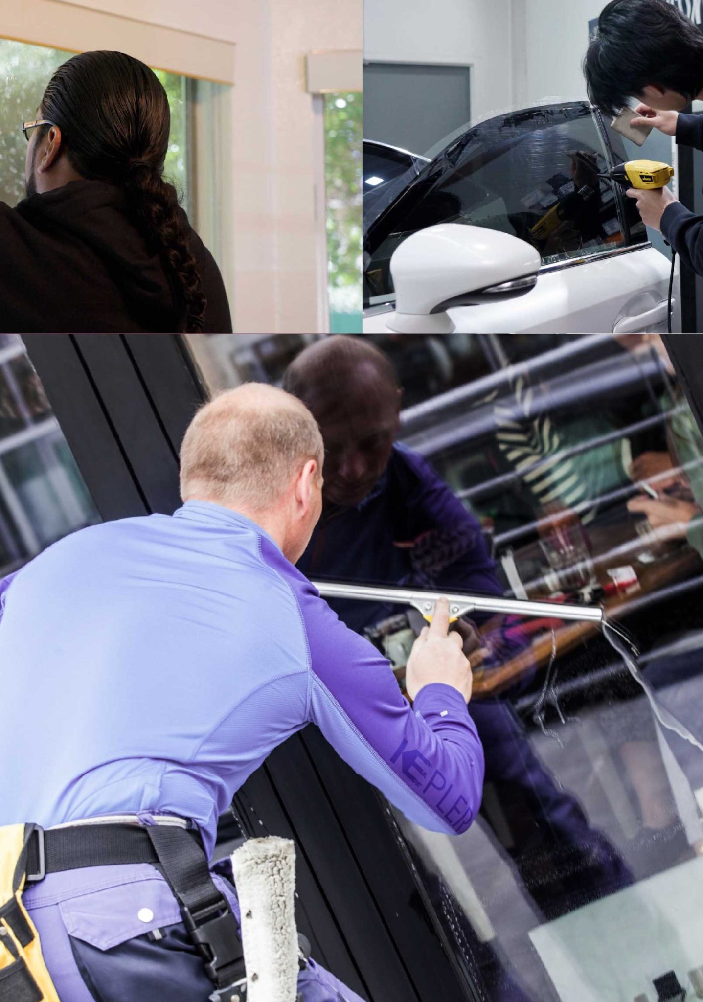 Kepler Professional Applying Anti-Graffiti Window Film to a Banning Shop Front