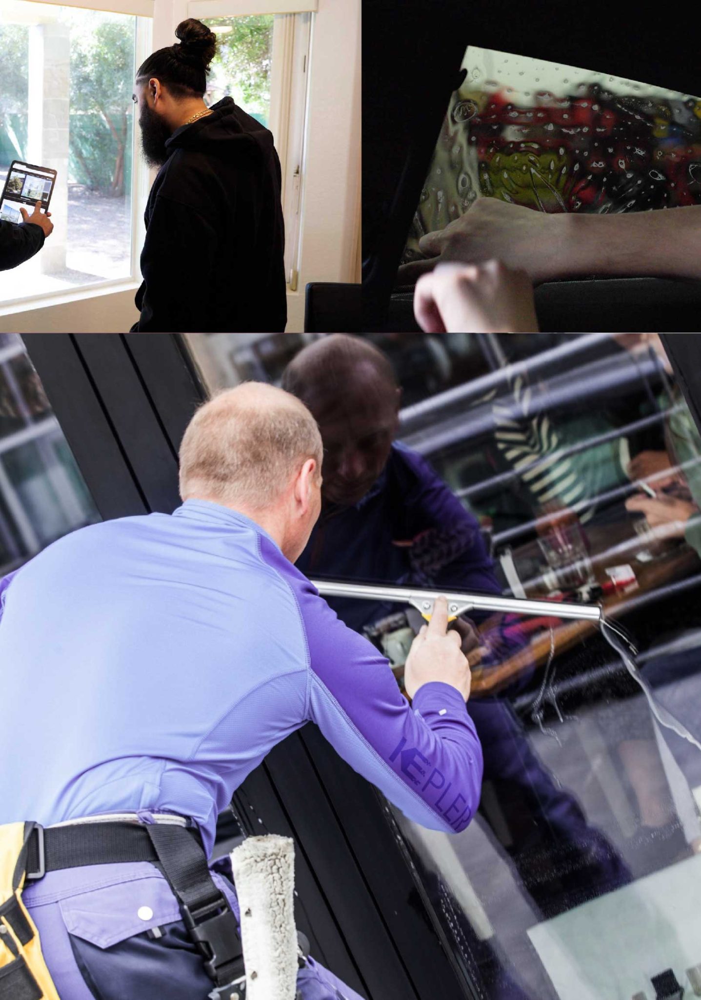 Kepler Expert Applying Anti-Graffiti Window Film to a Twentynine Palms Shop Front