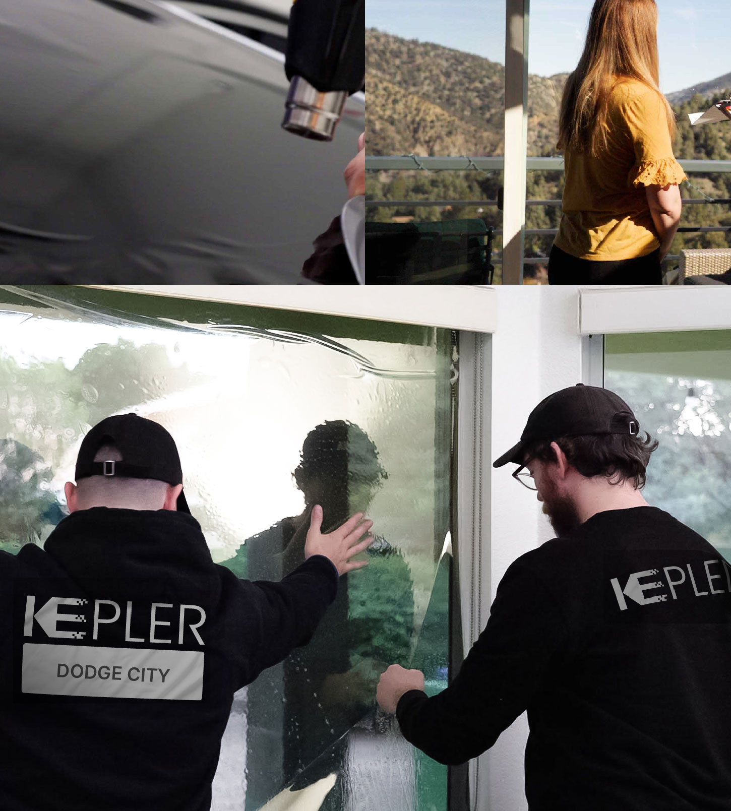 Kepler Technician Applying High-tech Window Tint to Home in Dodge City