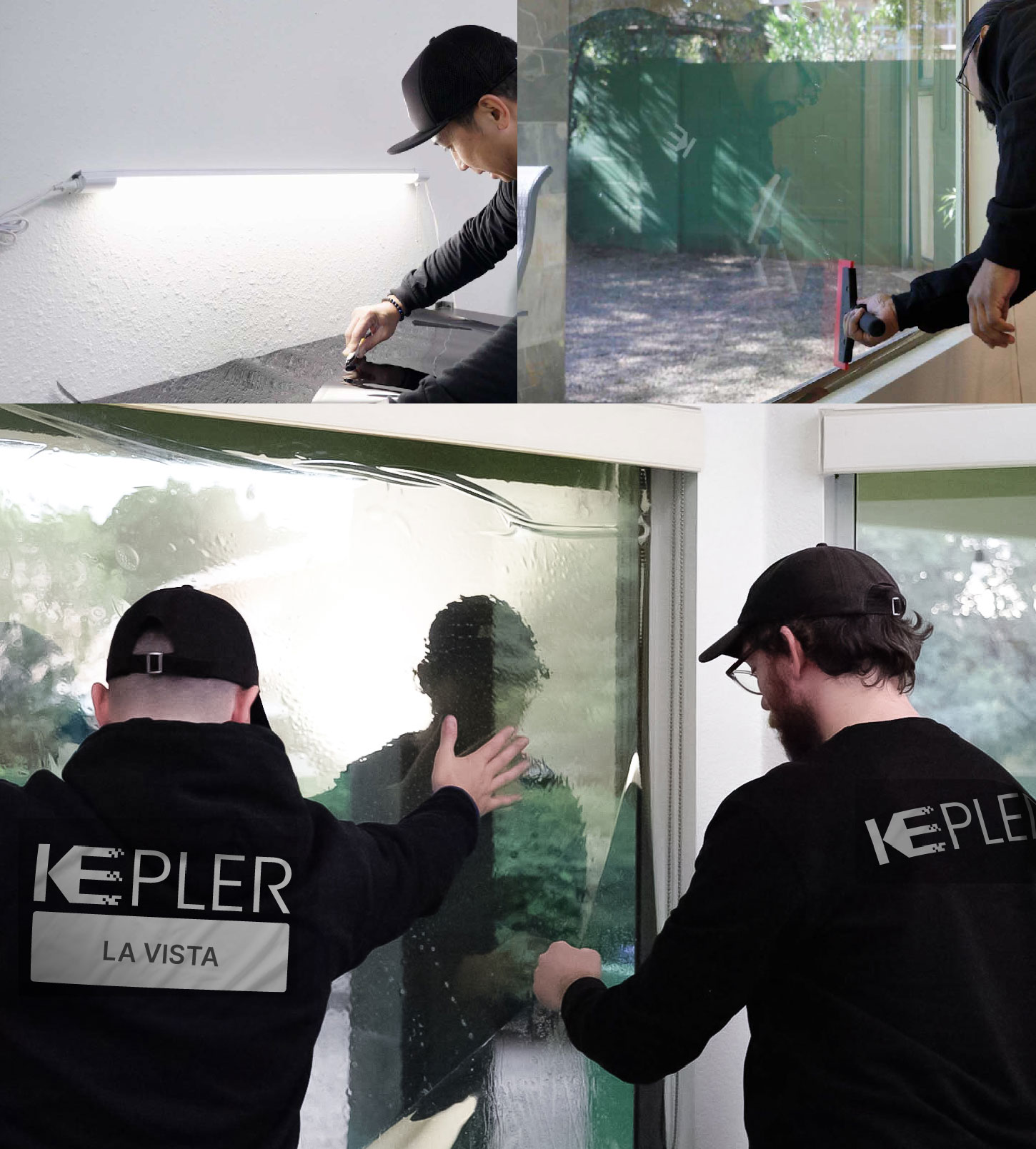 Kepler Technician Fitting Ceramic Window Tint to Home in La Vista