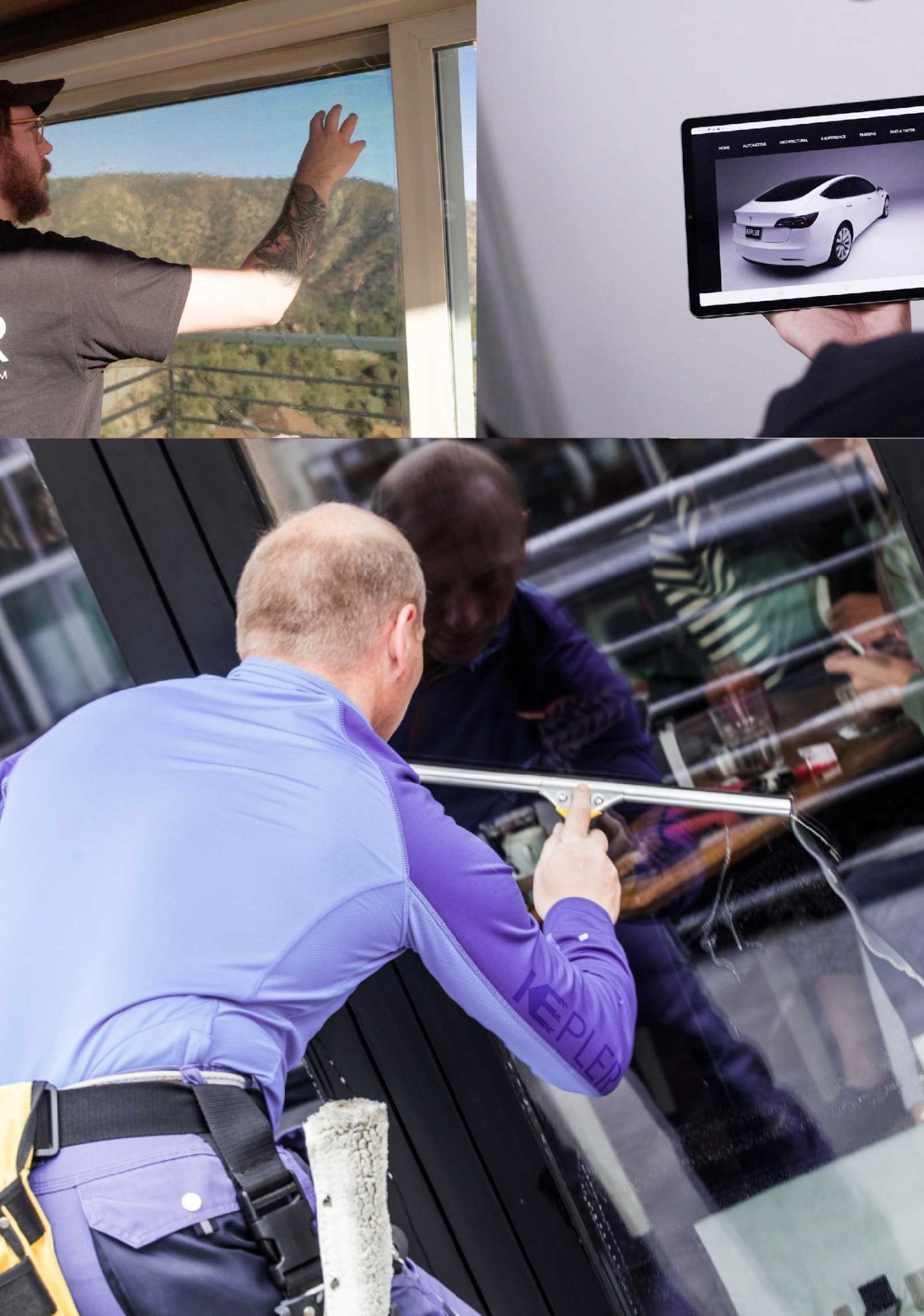 Kepler Professional Applying Anti-Graffiti Window Film to a Redlands Shop Front