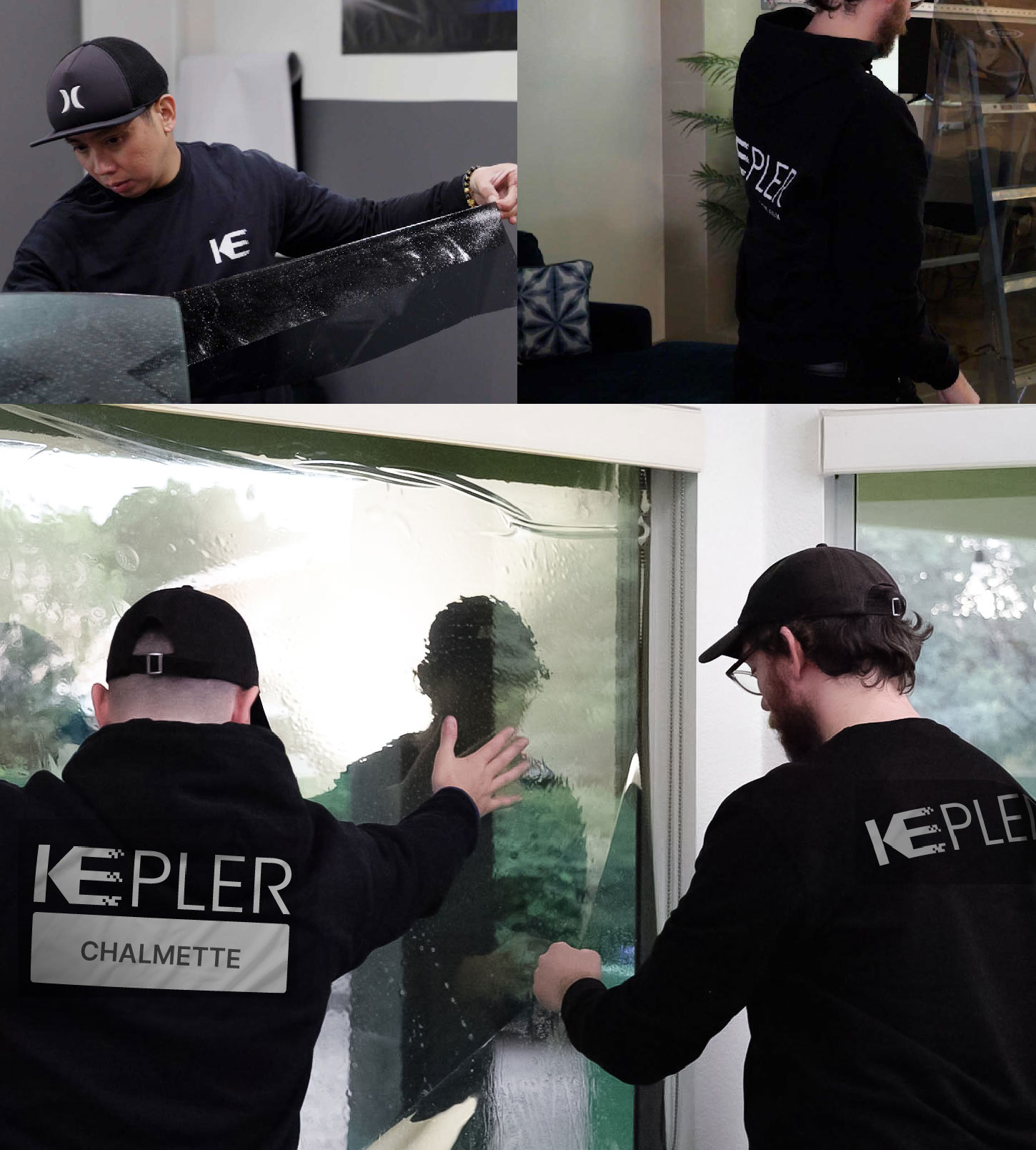 Expert Technician Applying High-tech Window Tint to Home in Chalmette