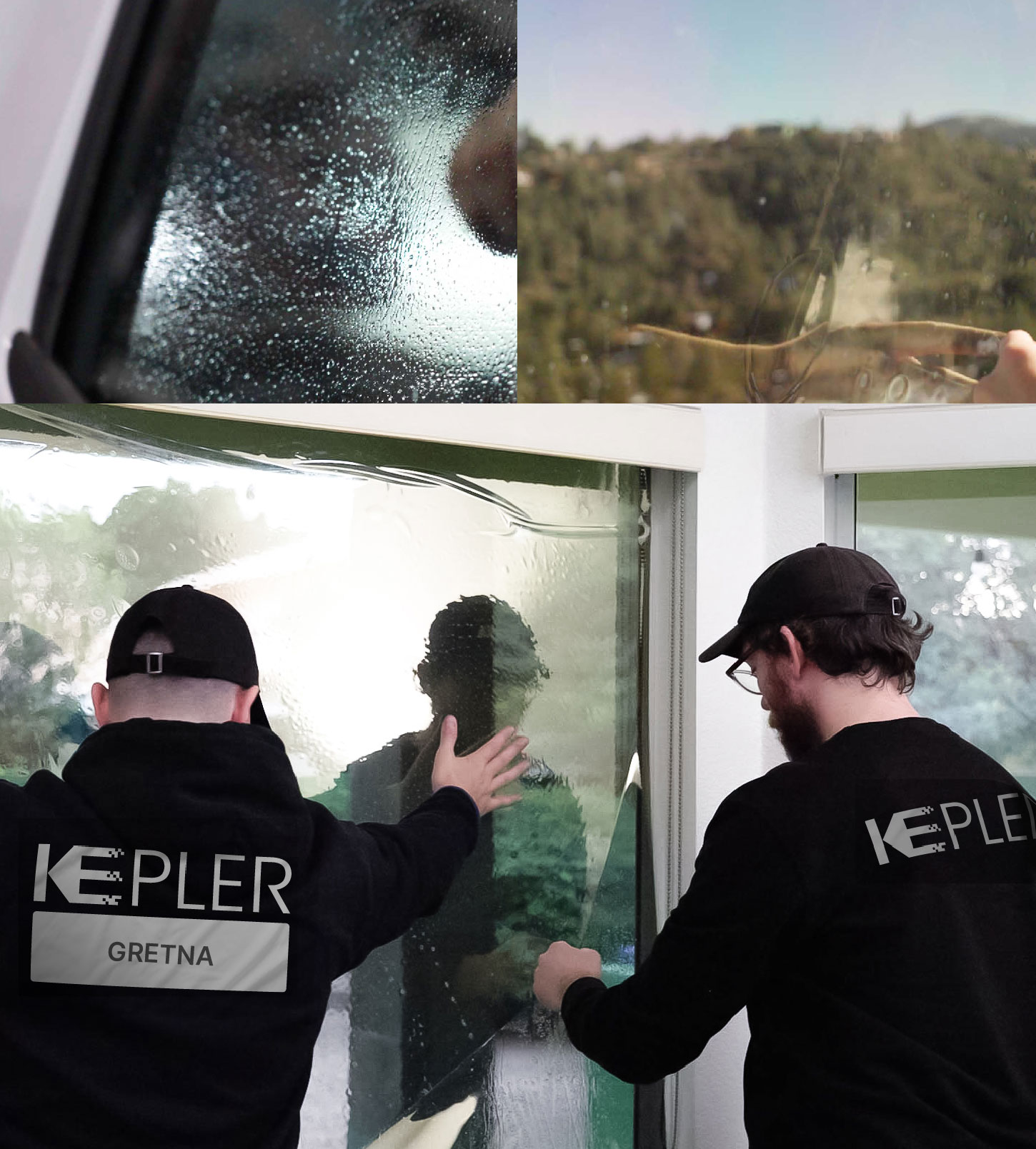 Kepler Technician Installing Advanced Window Tint to Home in Gretna