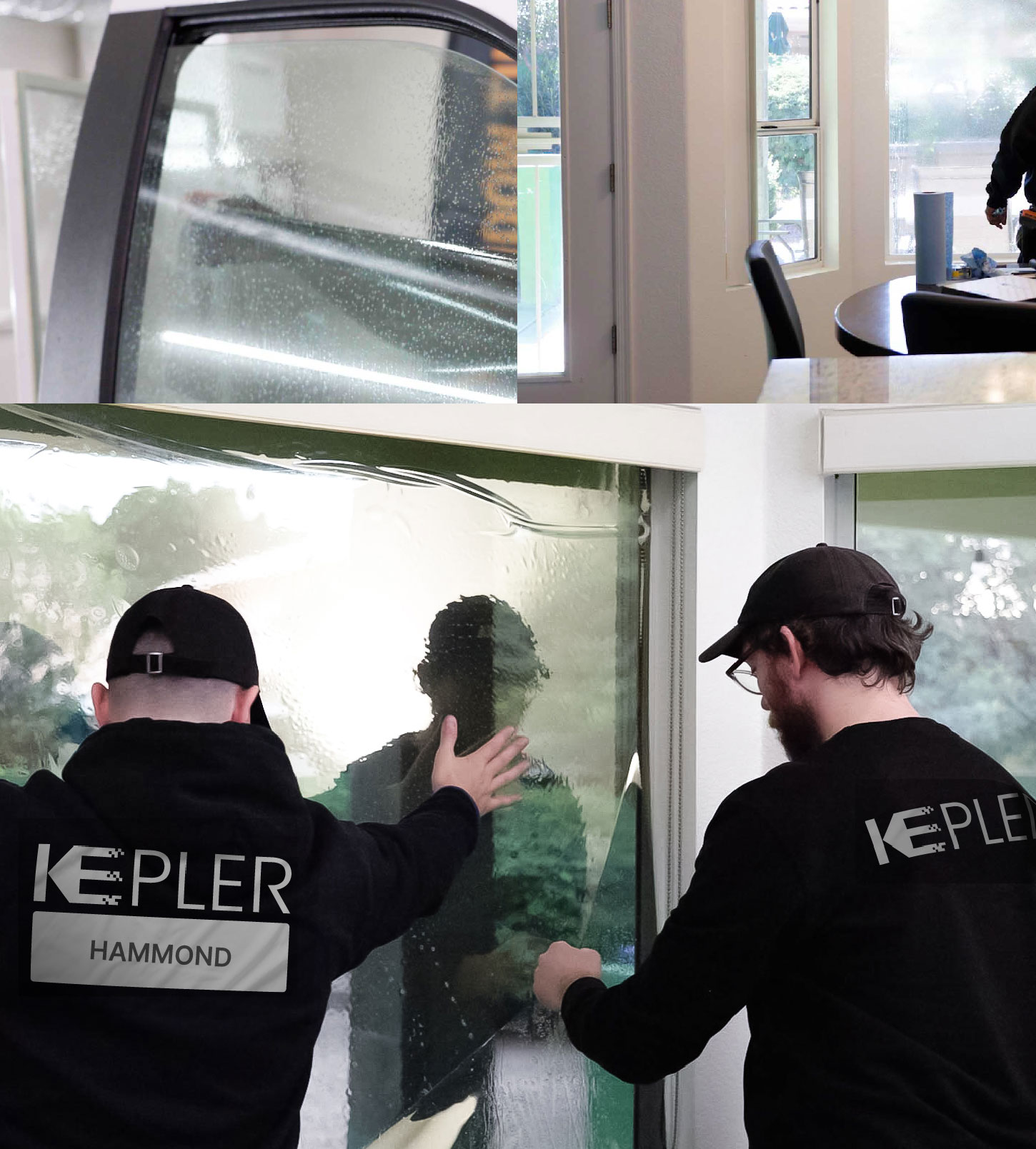 Kepler Technician Applying High-tech Window Tint to Home in Hammond