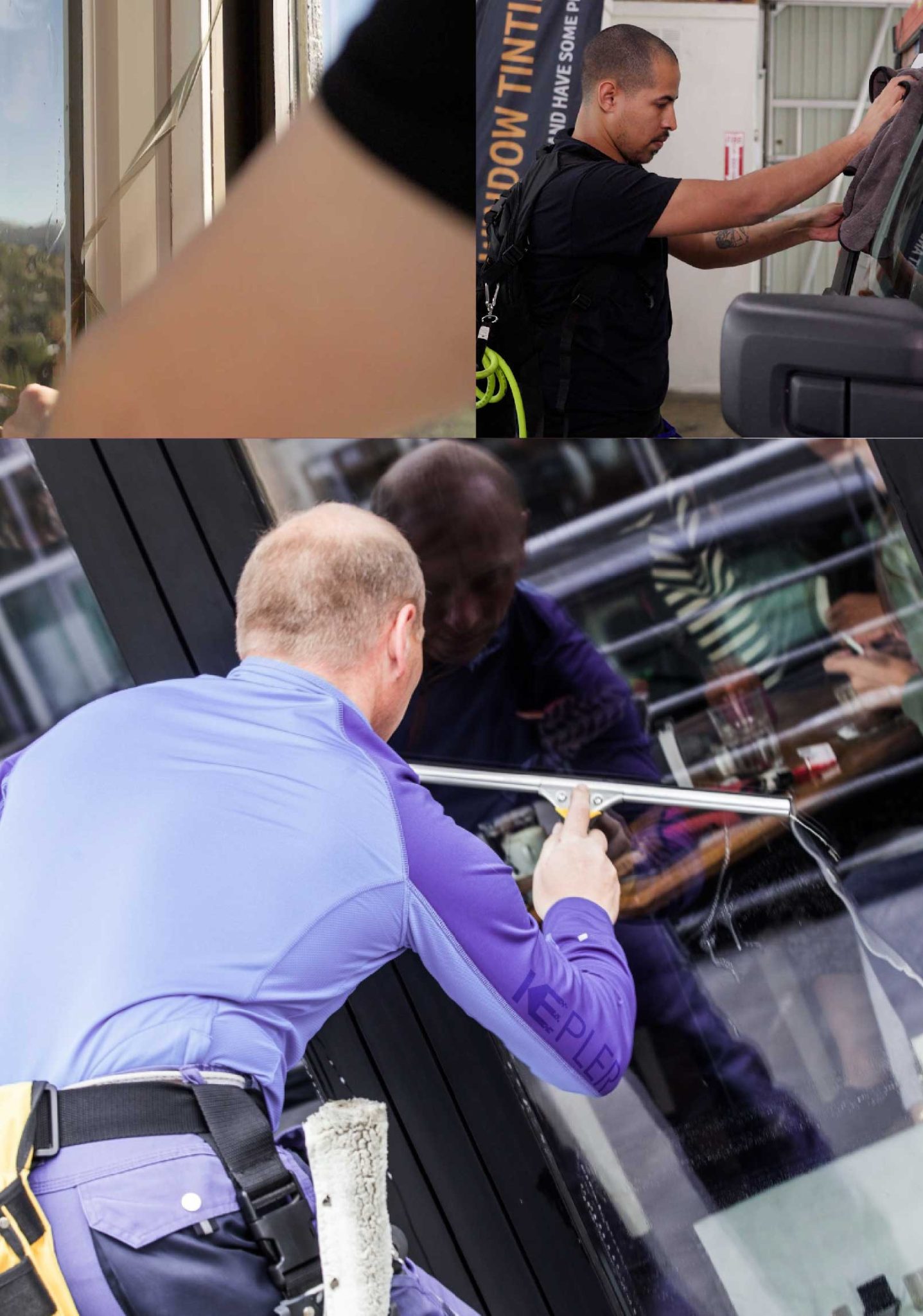 Kepler Skilled Applying Anti-Graffiti Window Film to a Menifee Shop Front