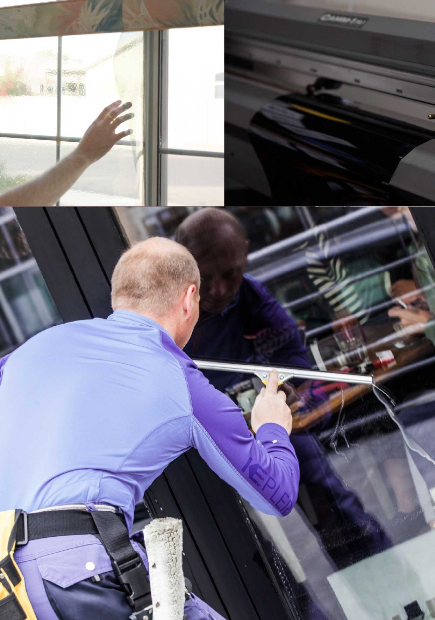 Kepler Expert Applying Anti-Graffiti Window Film to a Costa Mesa Shop Front