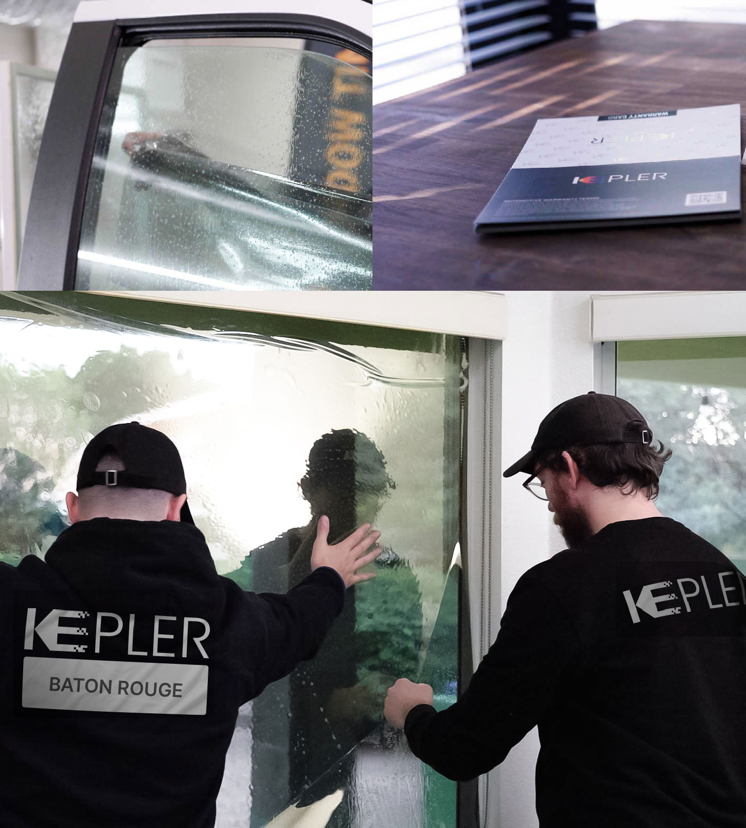 Expert Technician Installing High-tech Window Tint to Home in Baton Rouge