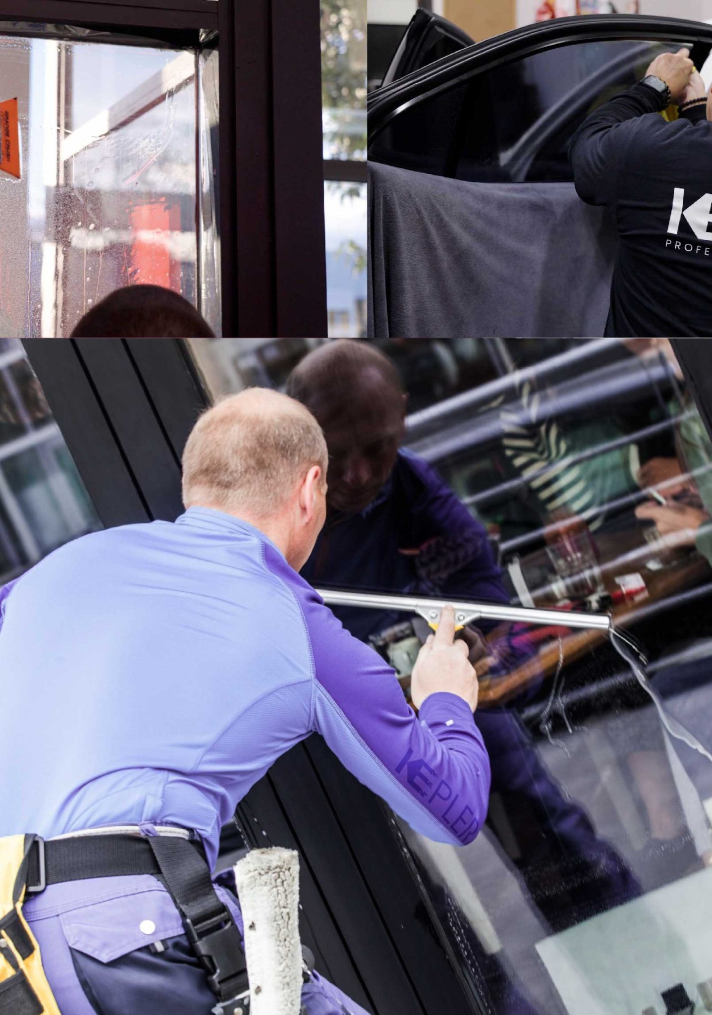 Kepler Professional Applying Anti-Graffiti Window Film to a Aliso Viejo Shop Front