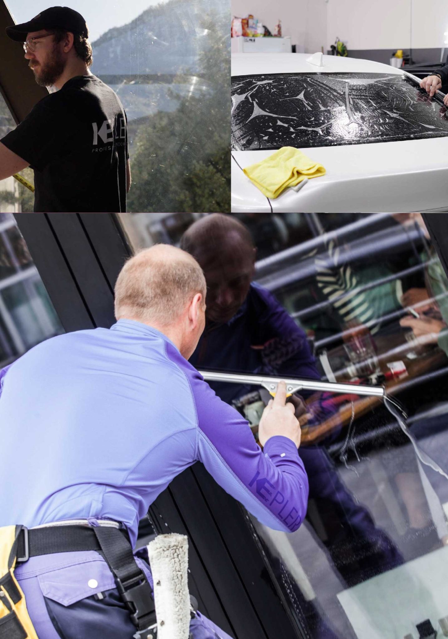 Kepler Skilled Applying Anti-Graffiti Window Film to a Newport Beach Shop Front