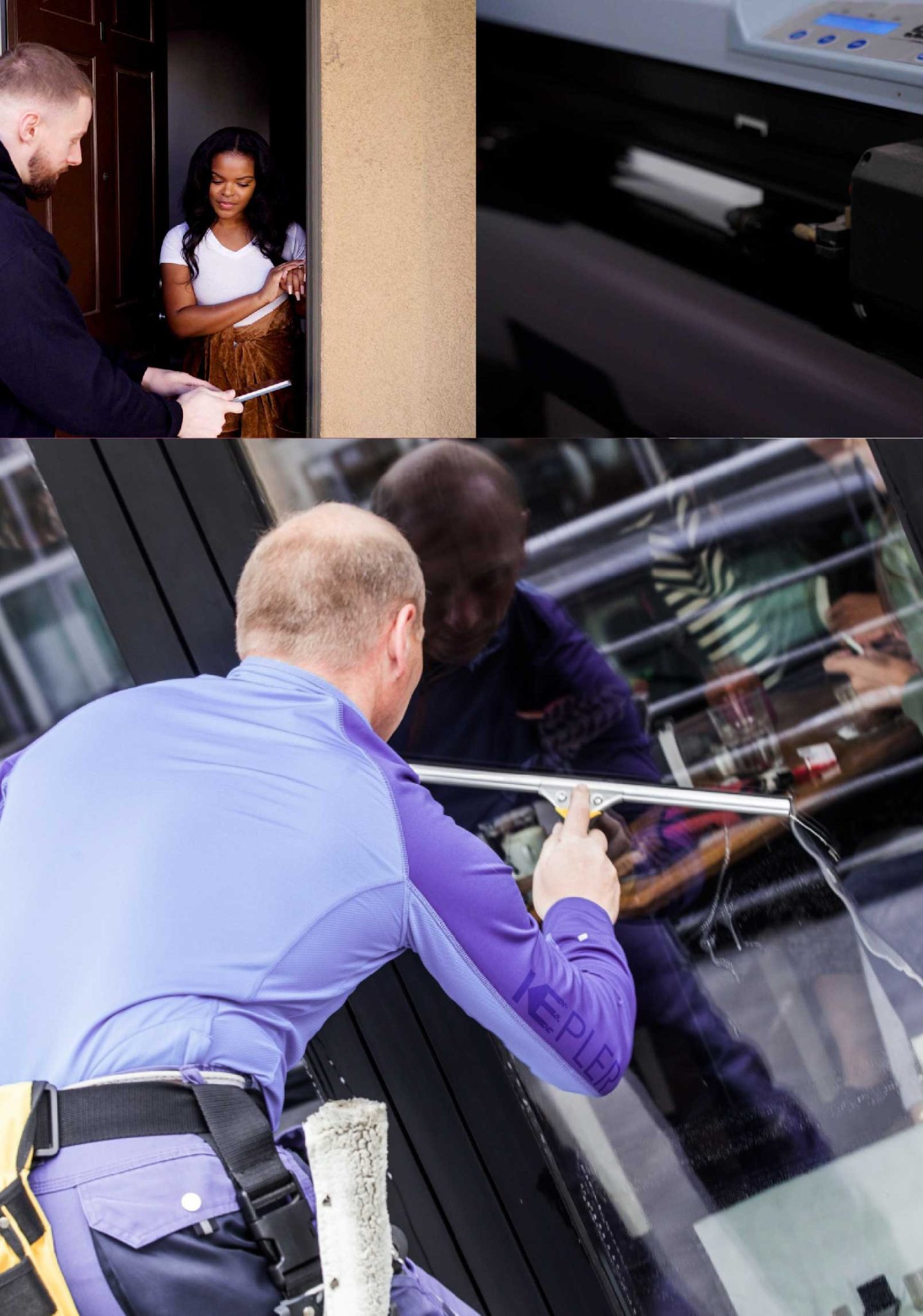 Kepler Skilled Applying Anti-Graffiti Window Film to a Rancho Santa Margarita Shop Front