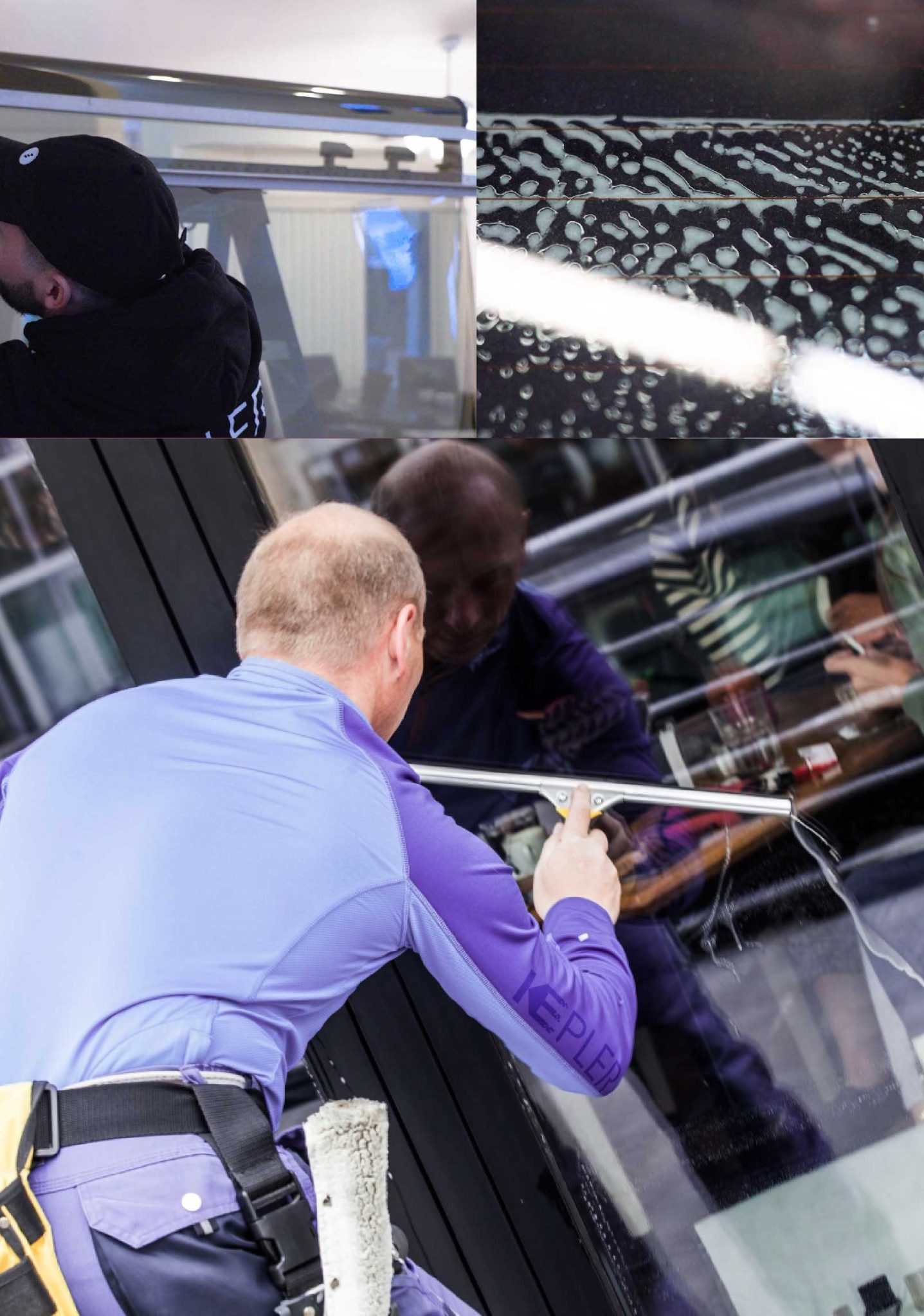 Kepler Skilled Applying Anti-Graffiti Window Film to a Fullerton Shop Front
