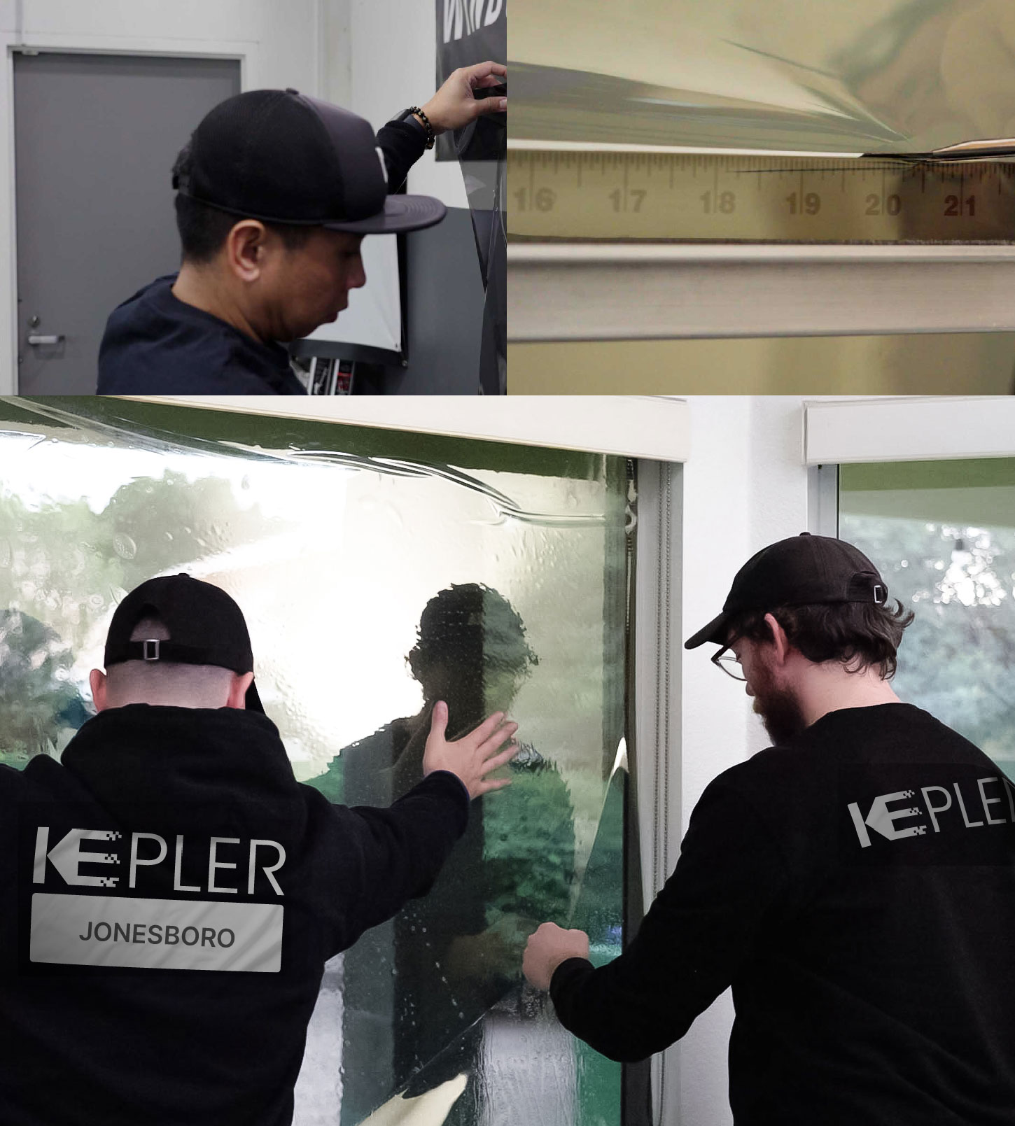 Expert Technician Applying Advanced Window Tint to Home in Jonesboro