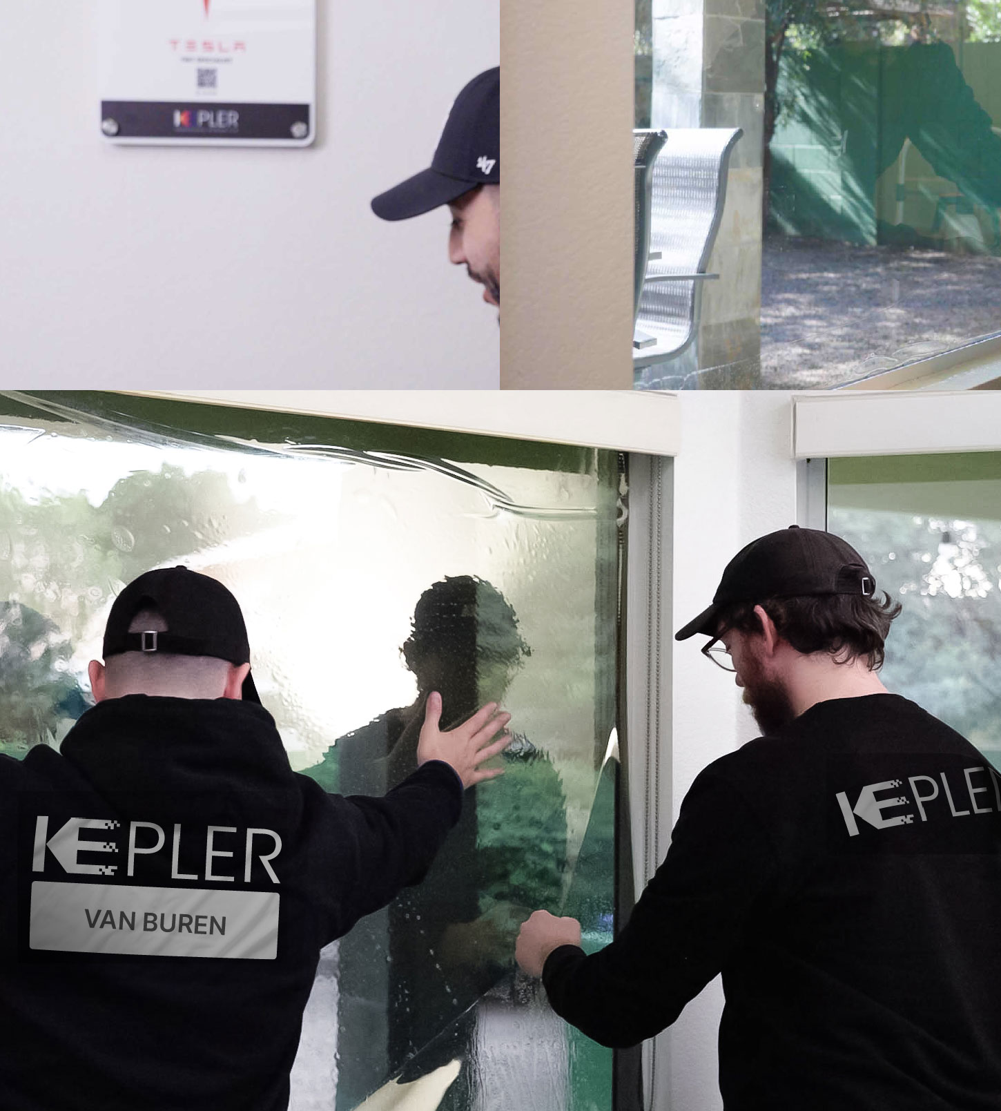 Kepler Technician Installing High-tech Window Tint to Home in Van Buren