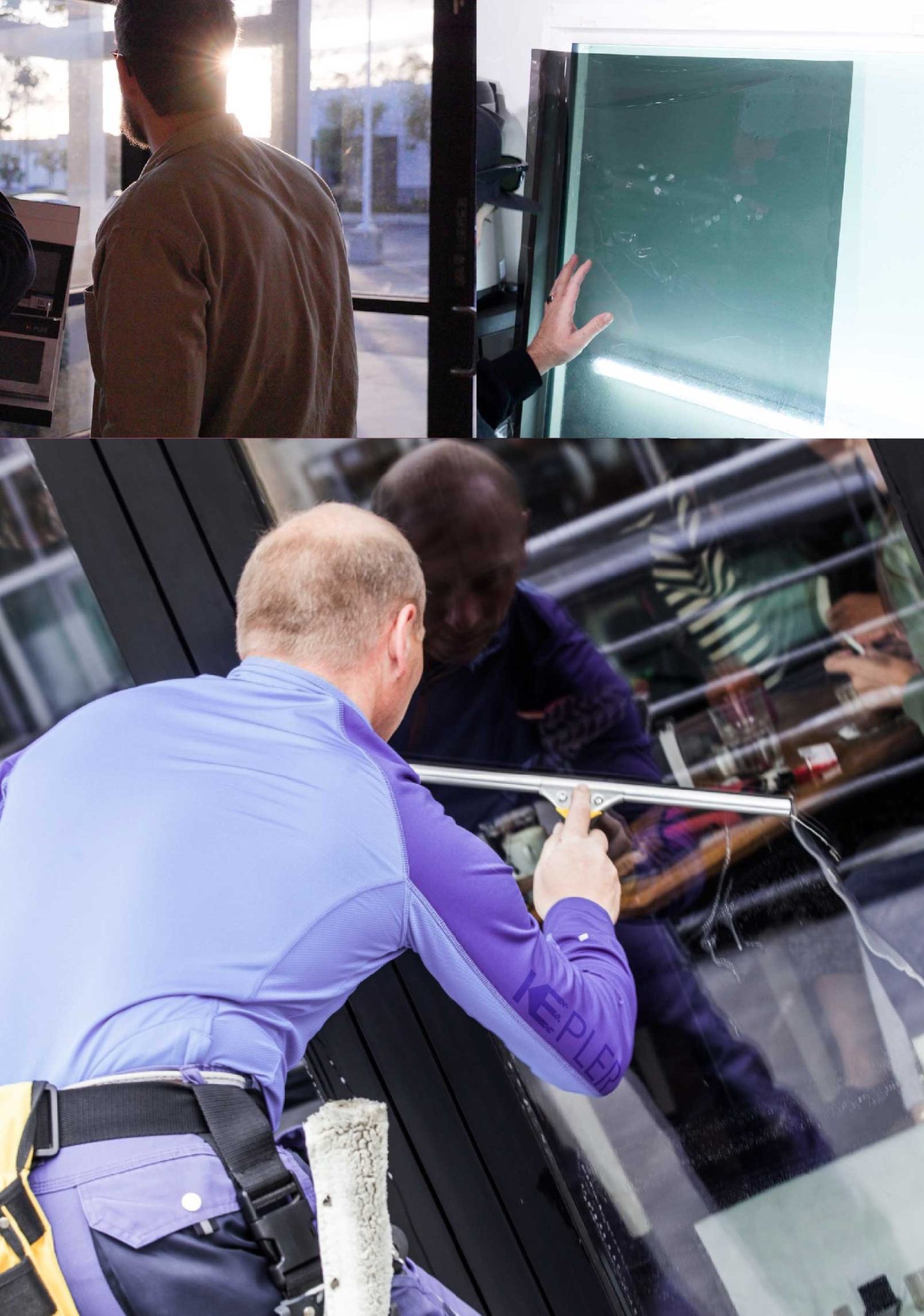Kepler Professional Applying Anti-Graffiti Window Film to a Fillmore Shop Front
