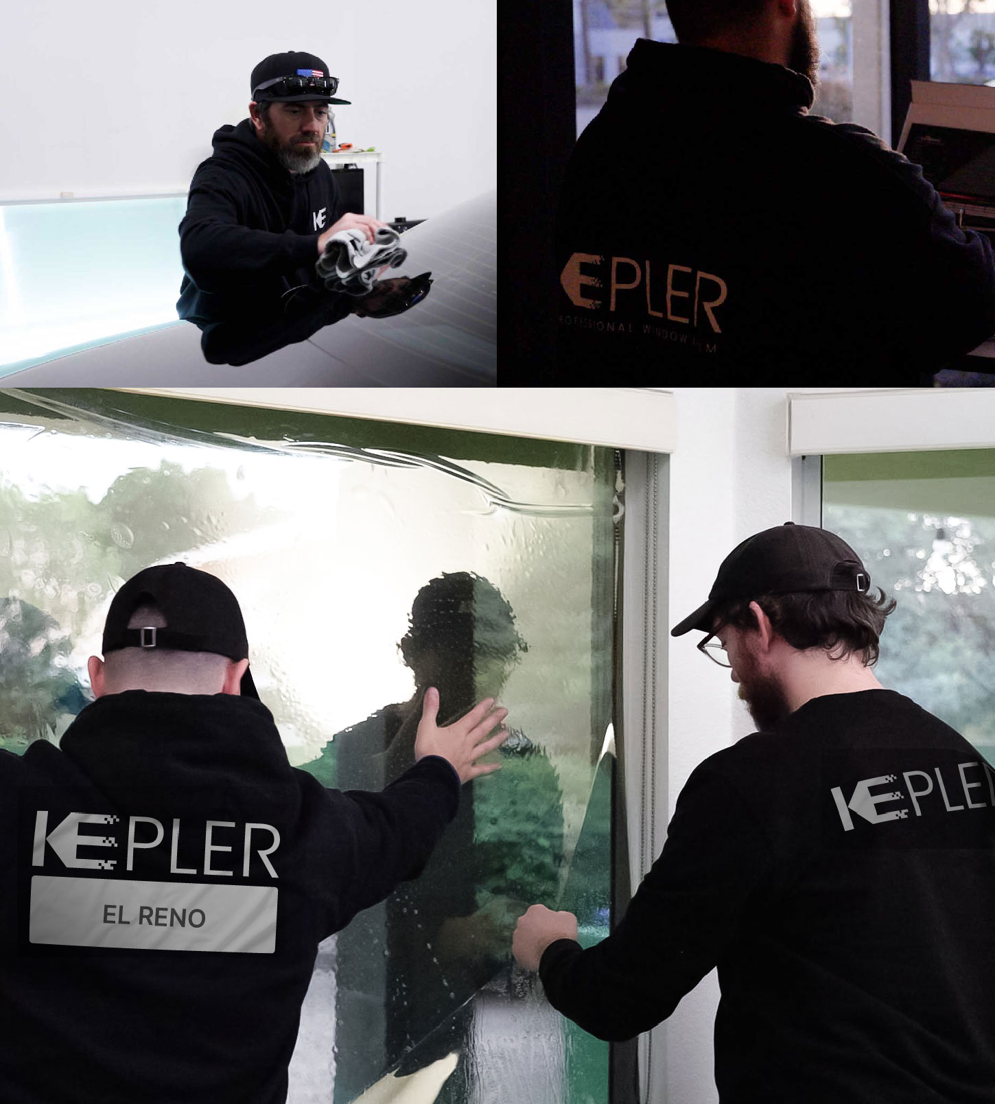 Expert Technician Applying Advanced Window Tint to Home in El Reno