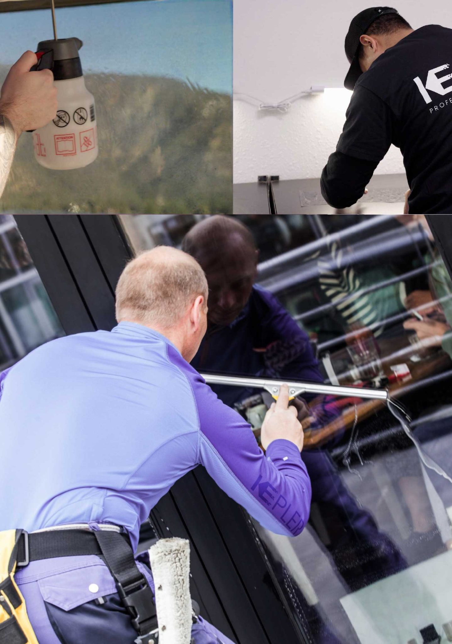 Kepler Skilled Applying Anti-Graffiti Window Film to a Santa Barbara Shop Front