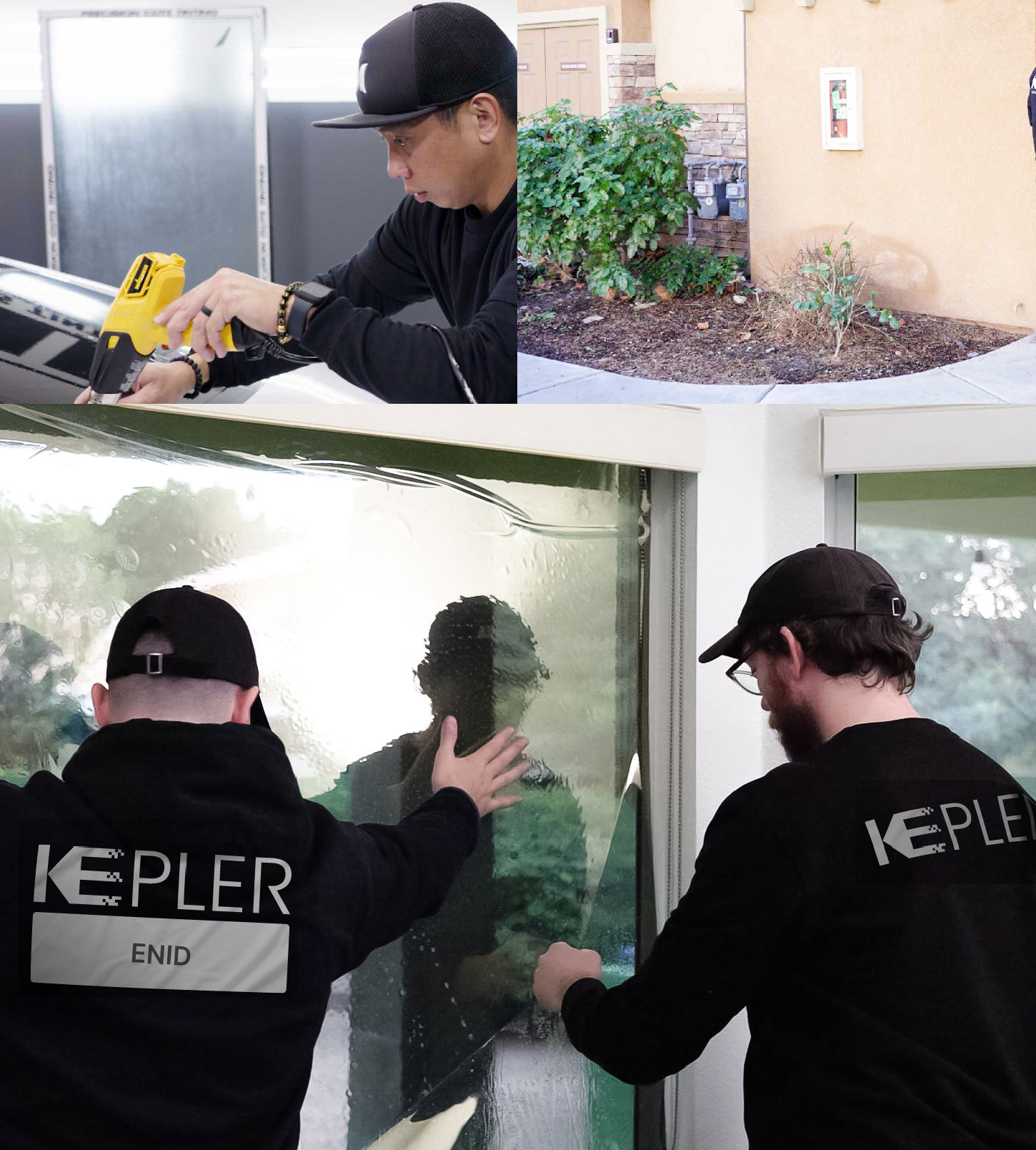 Kepler Technician Installing Advanced Window Tint to Home in Enid