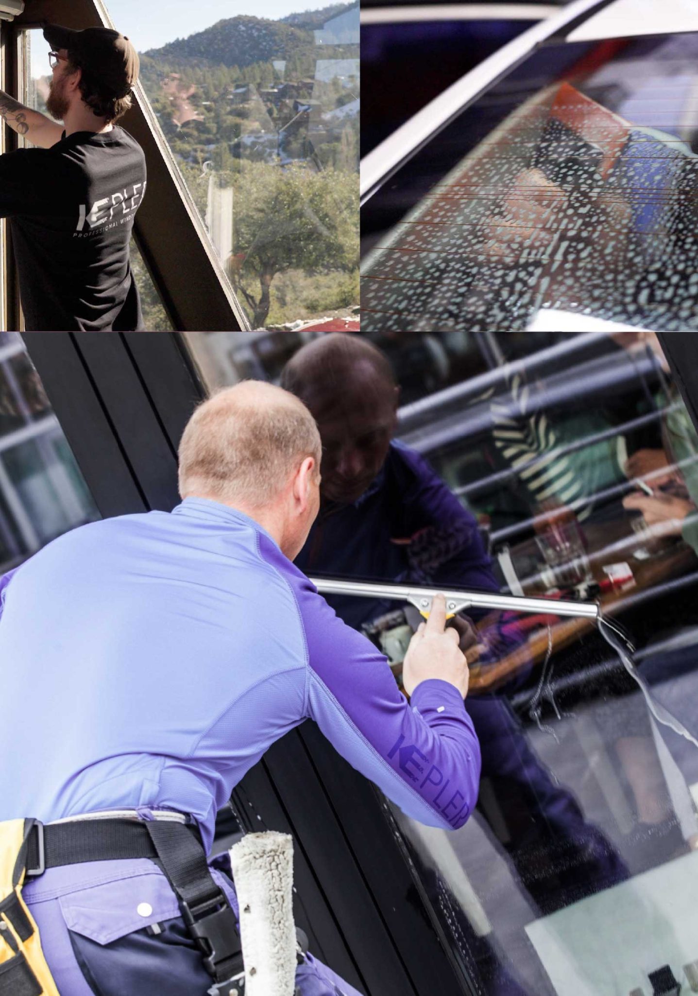 Kepler Skilled Applying Anti-Graffiti Window Film to a Hanford Shop Front