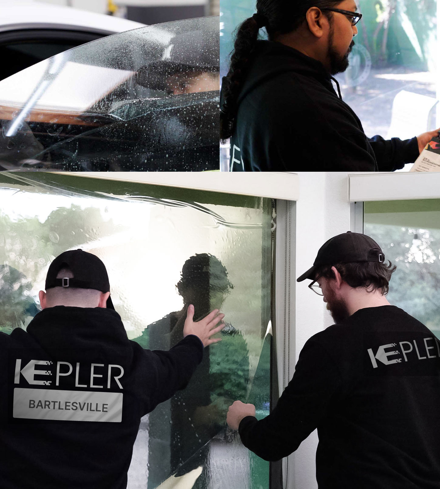 Kepler Technician Installing Advanced Window Tint to Home in Bartlesville