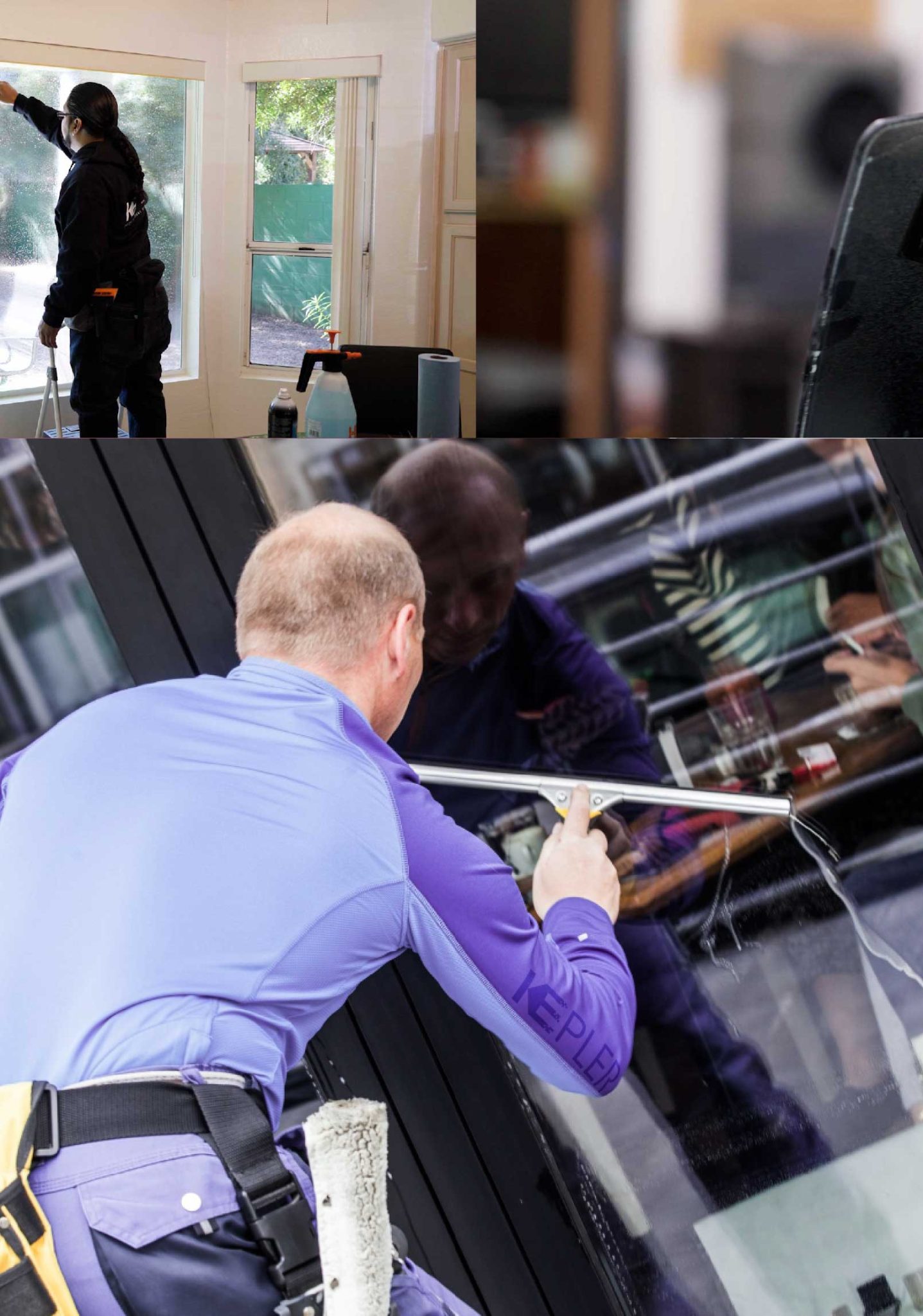 Kepler Skilled Applying Anti-Graffiti Window Film to a Visalia Shop Front