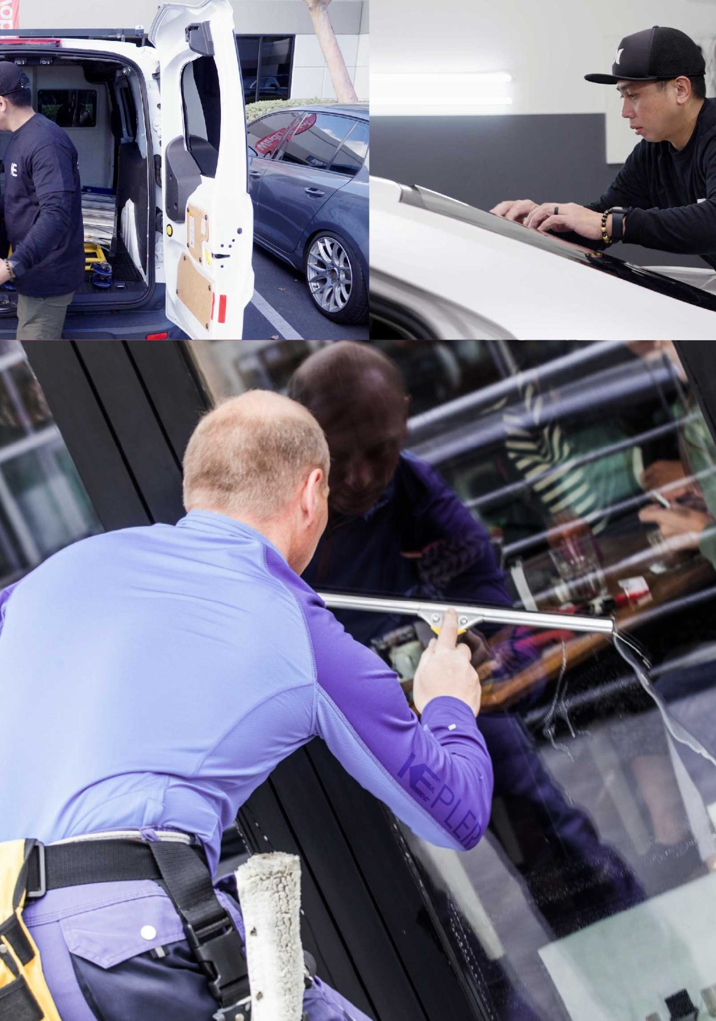 Kepler Professional Applying Anti-Graffiti Window Film to a Wasco Shop Front
