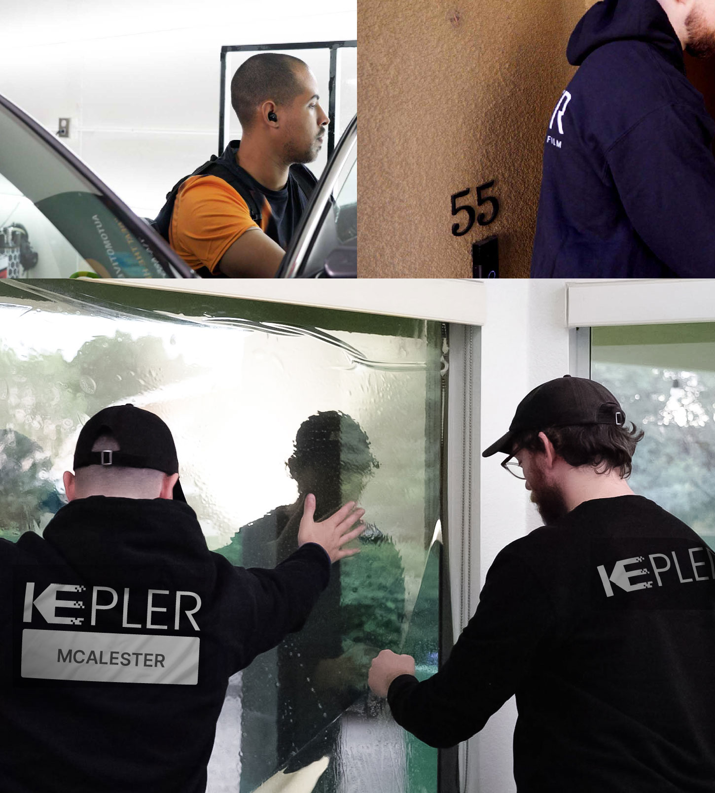 Kepler Technician Installing High-tech Window Tint to Home in McAlester