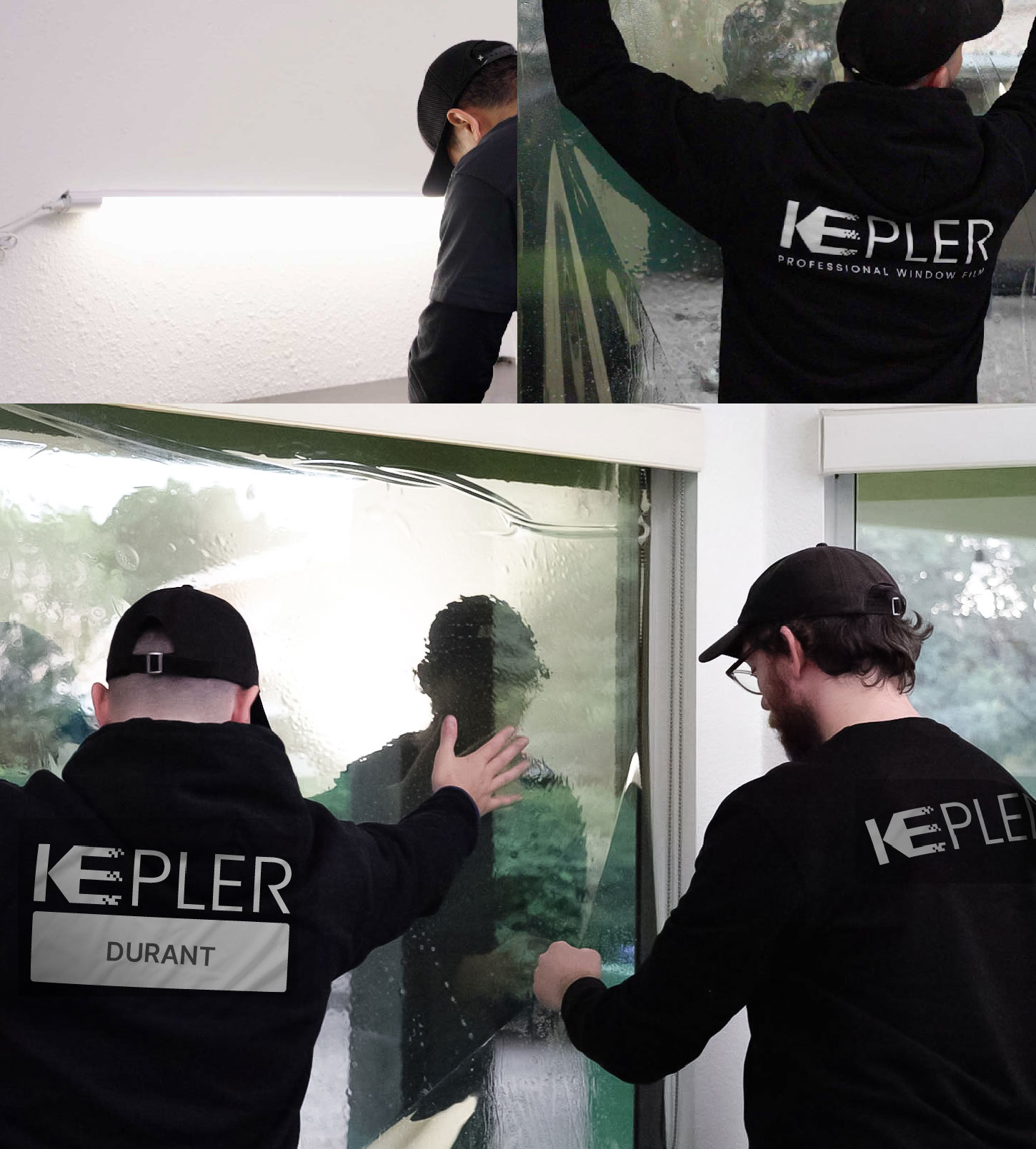 Kepler Technician Installing Advanced Window Tint to Home in Durant