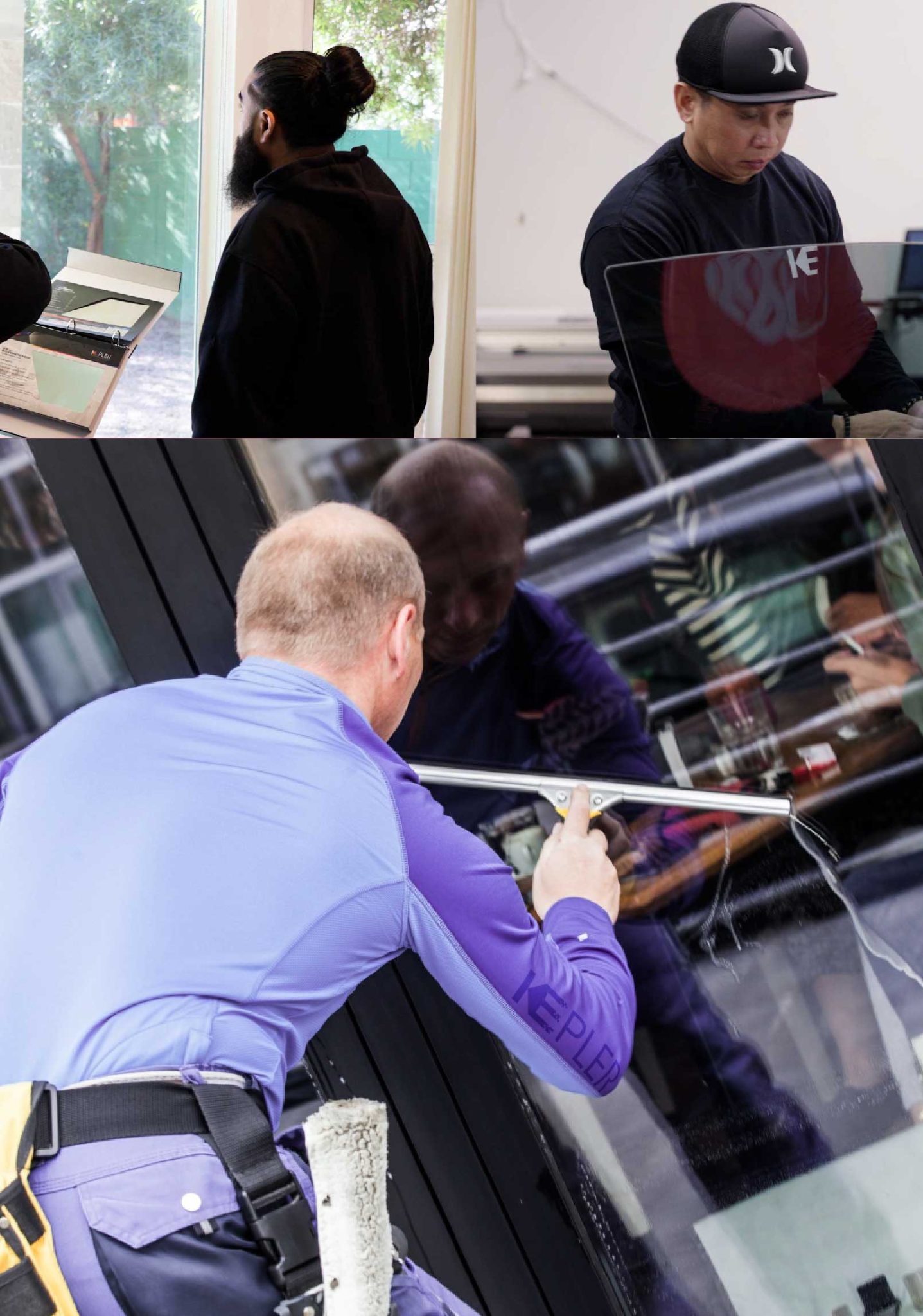 Kepler Expert Applying Anti-Graffiti Window Film to a Millbrae Shop Front
