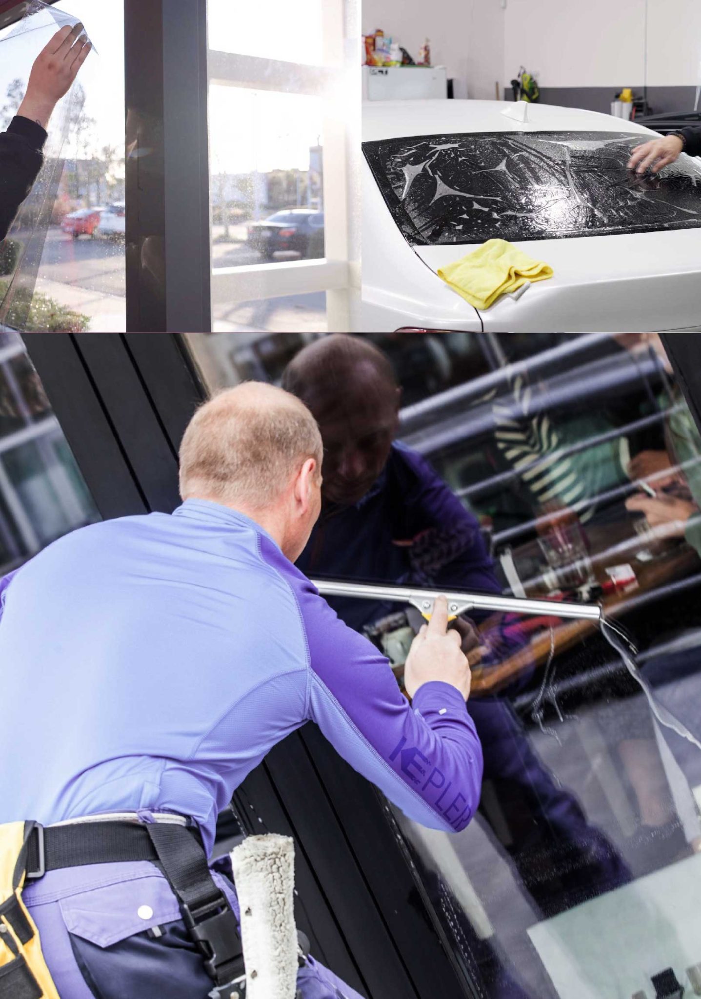 Kepler Expert Applying Anti-Graffiti Window Film to a Sacramento Shop Front